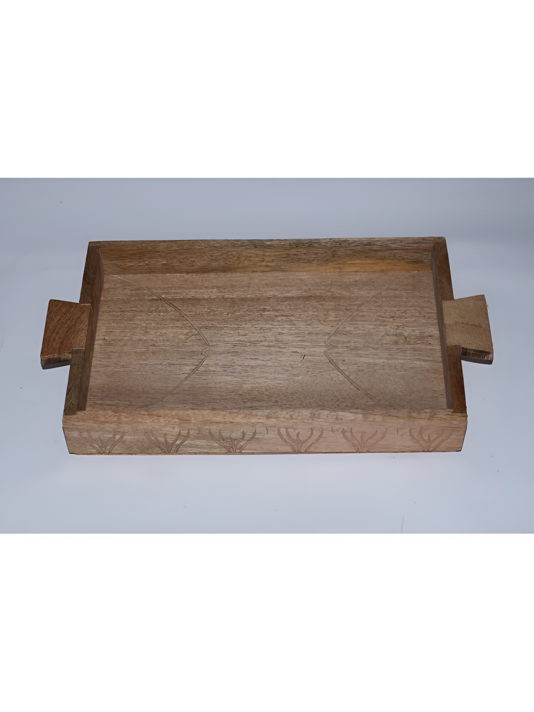 

NURTURE INDIA Brown Wooden Serving Tray With Handles