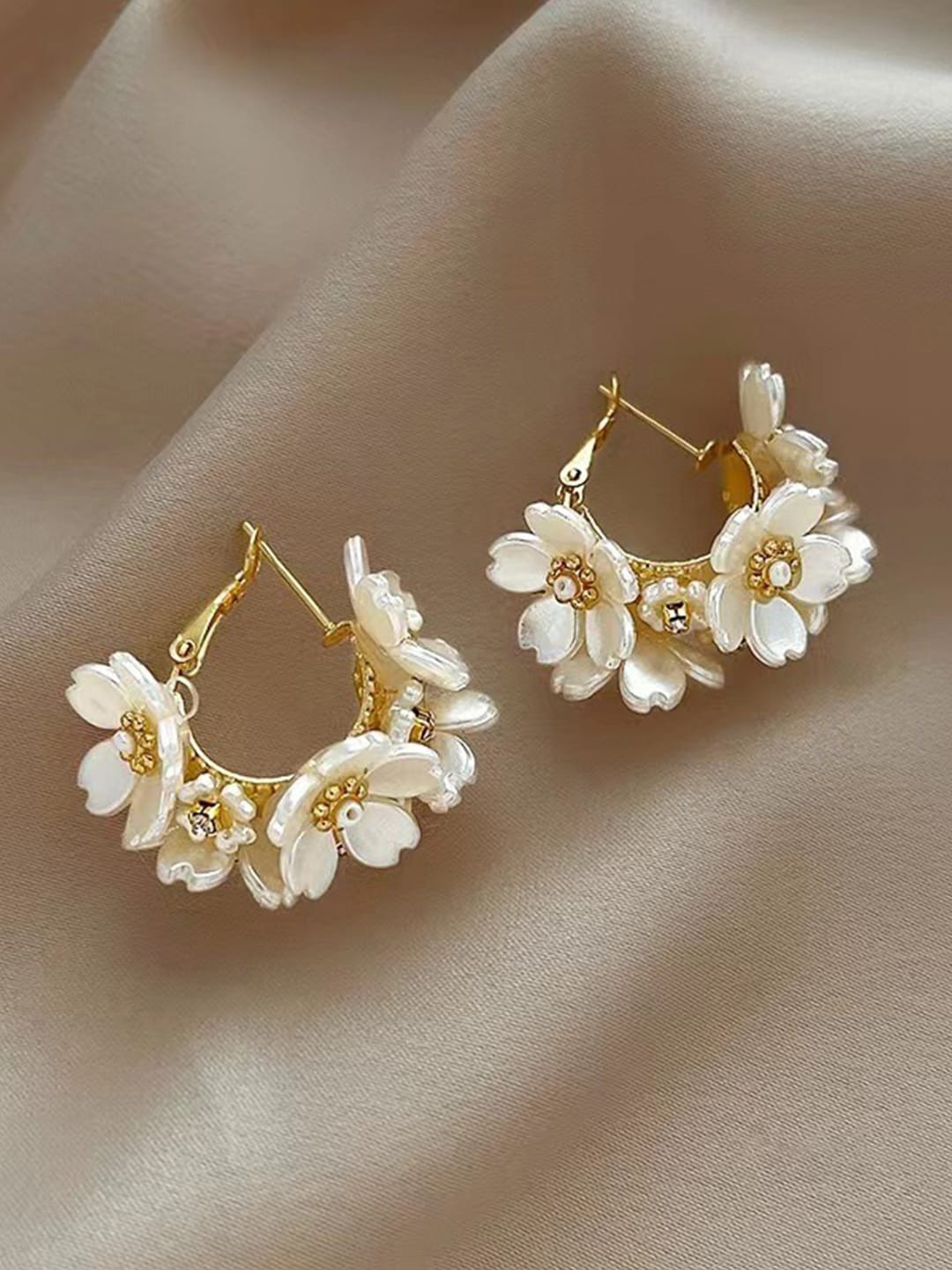 

YouBella Gold-Plated Beaded Hoop Earrings