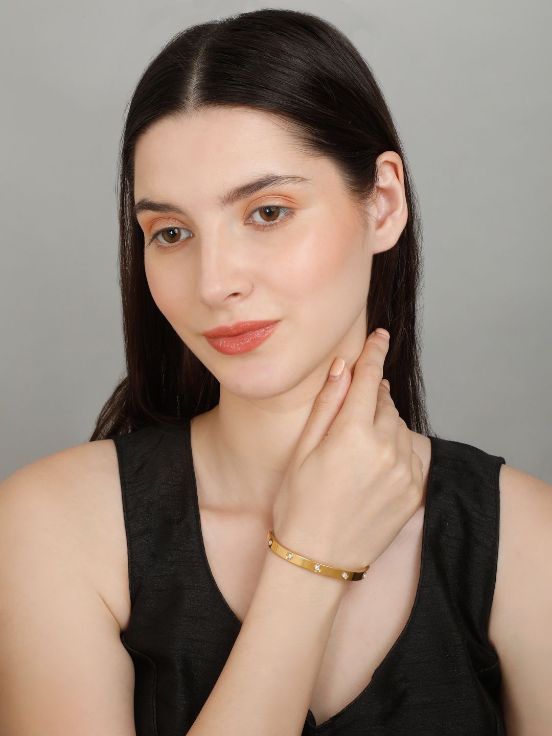 

YouBella Gold-Plated Stone-Studded Bangle-Style Bracelet