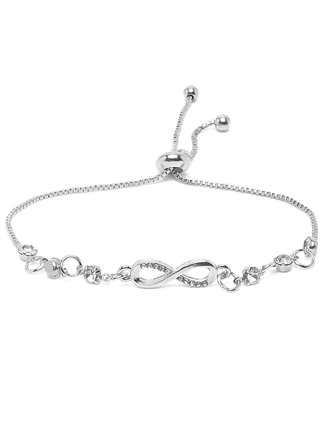 

YouBella Silver-Plated Stone-Studded Charm Bracelet