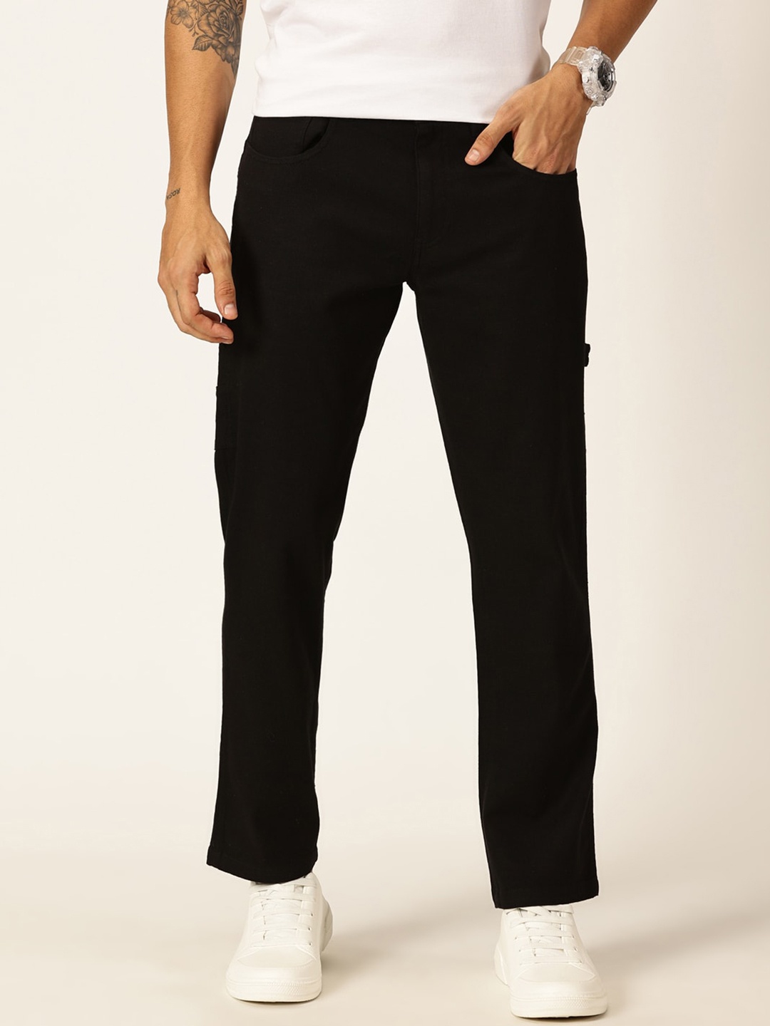 

Mast & Harbour Men Smart Slim Fit Chinos, Black