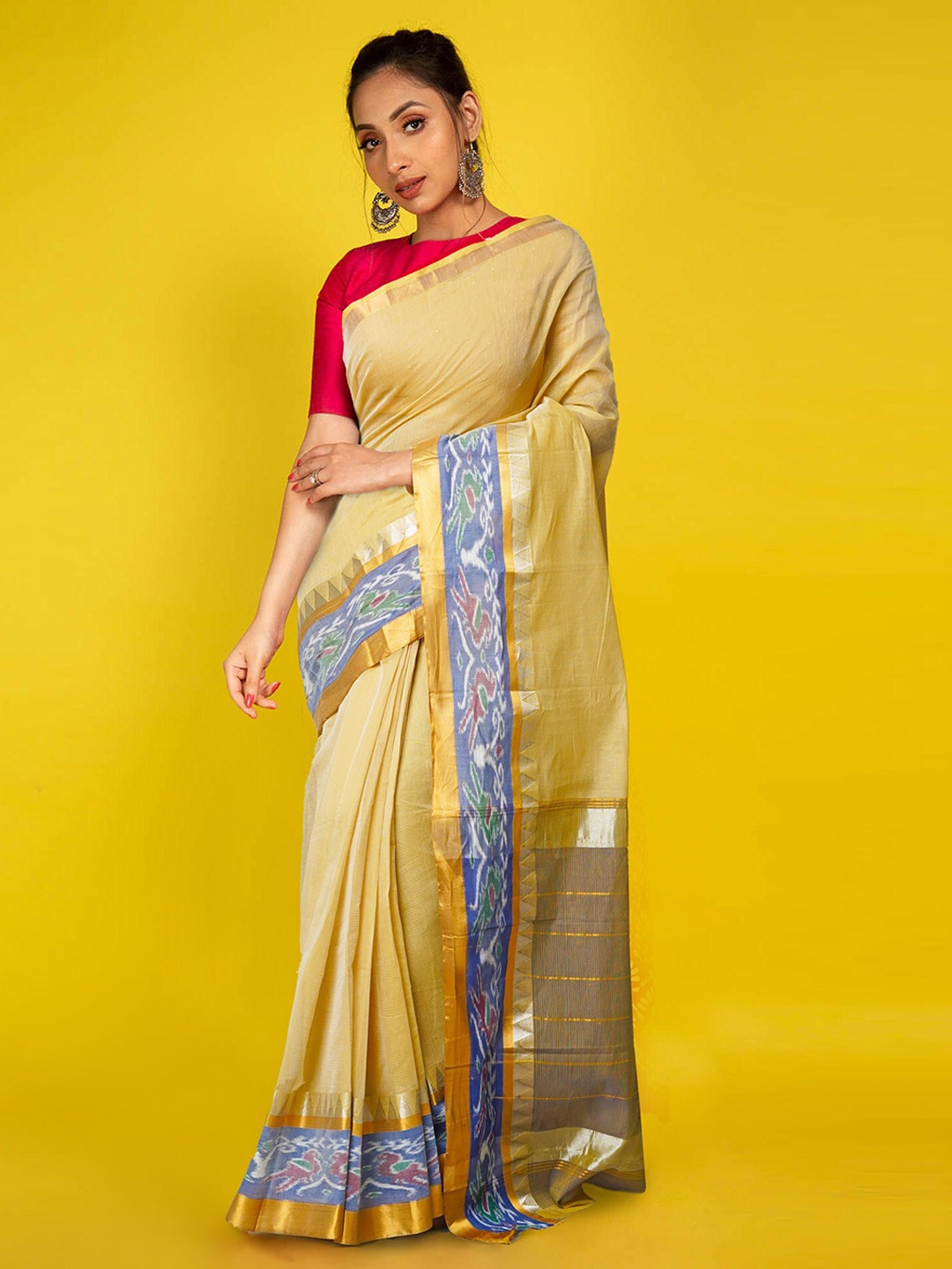 

Unnati Silks Solid Zari Saree, Yellow