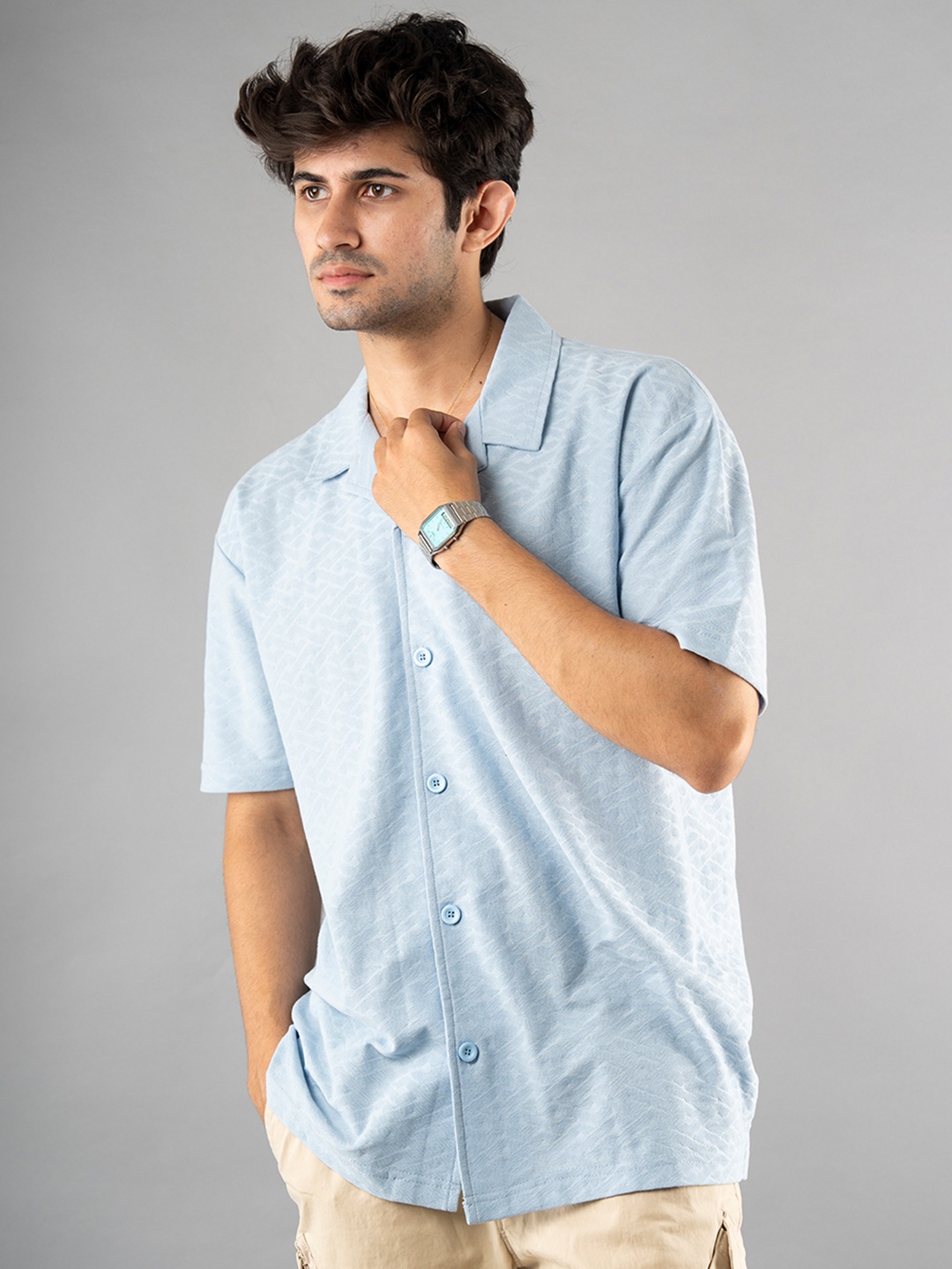 

PRONK Men Horizontal Stripes Opaque Striped Casual Shirt, Blue