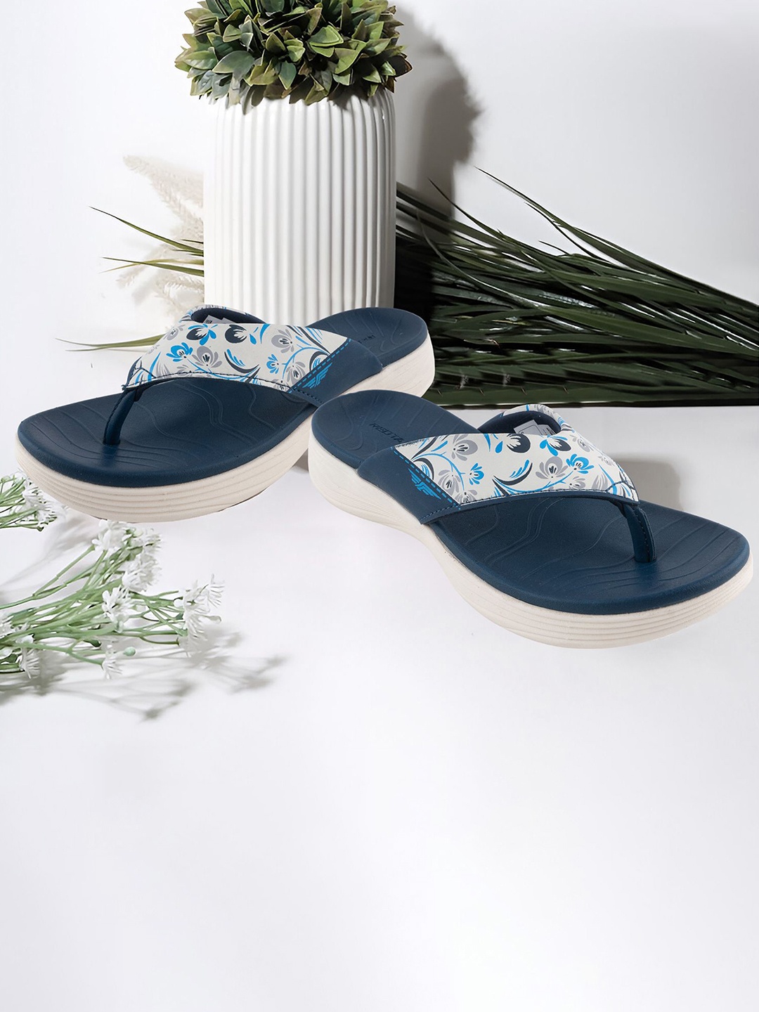 

Red Tape Printed Thong Flip-Flops, Navy blue