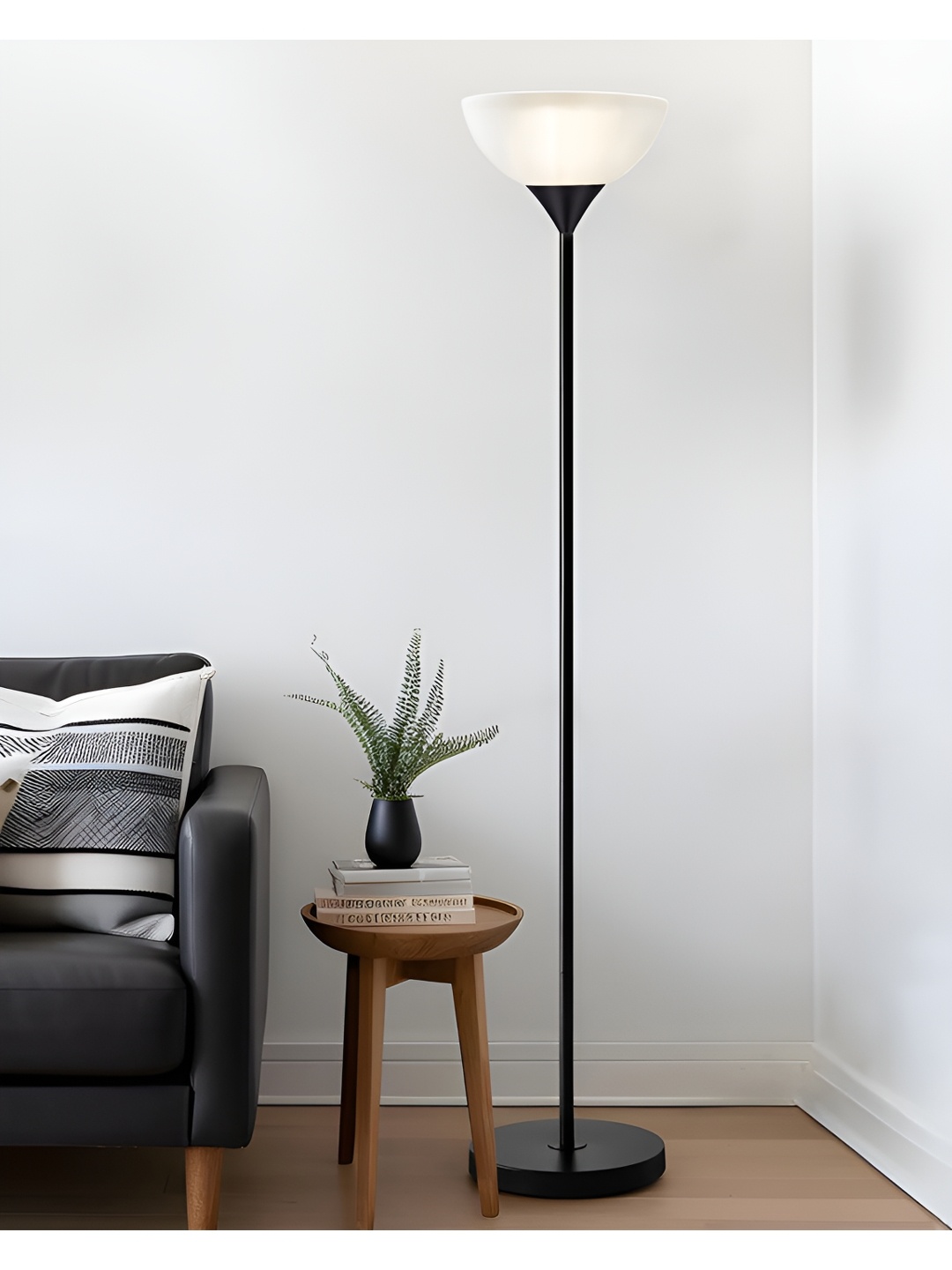 

Homesake White & Black Metal Acrylic Floor Lamp With Dual Shade