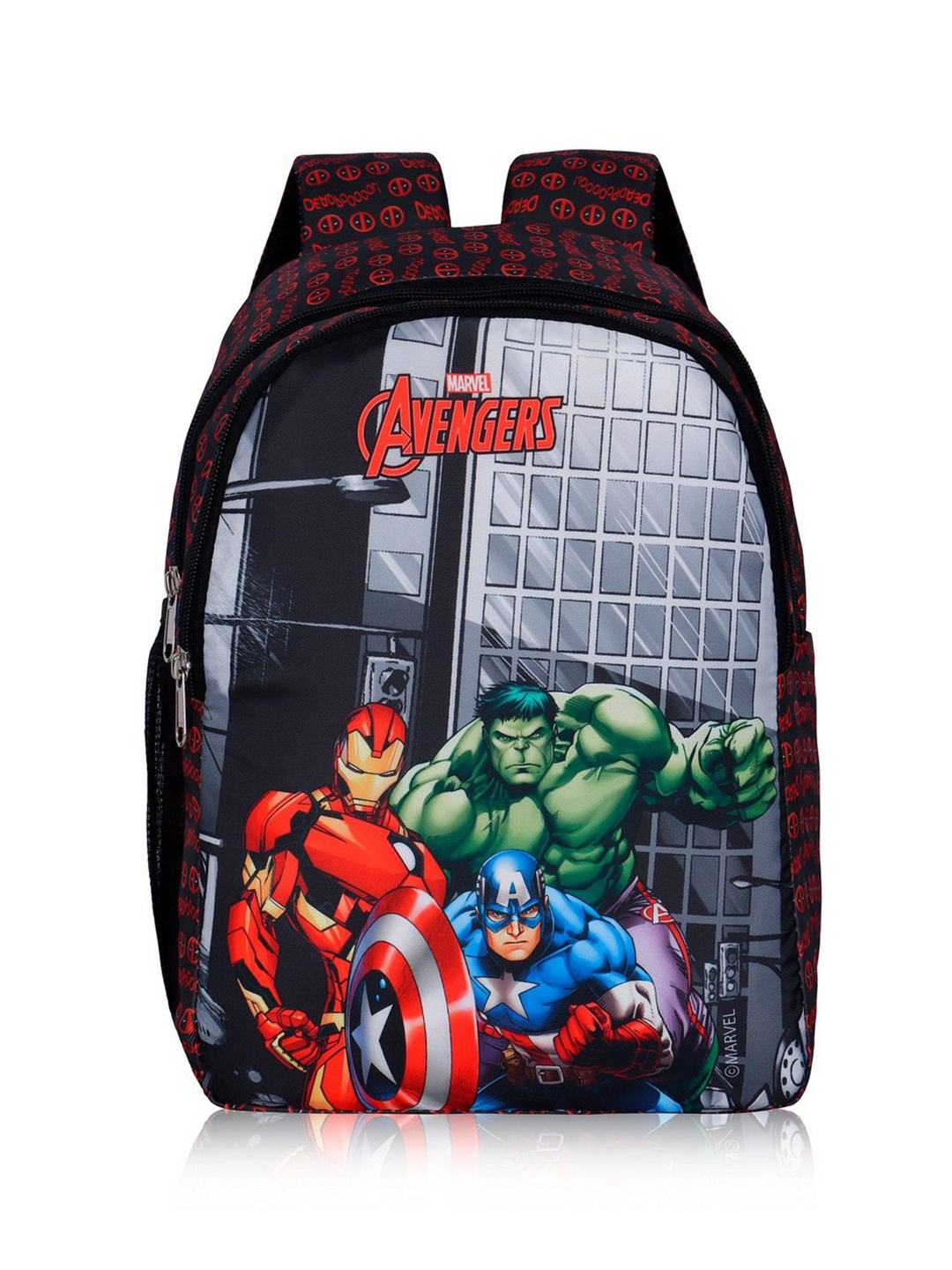 

Priority Boys Avengers Graphic Printed Ergonomic Backpack, Black