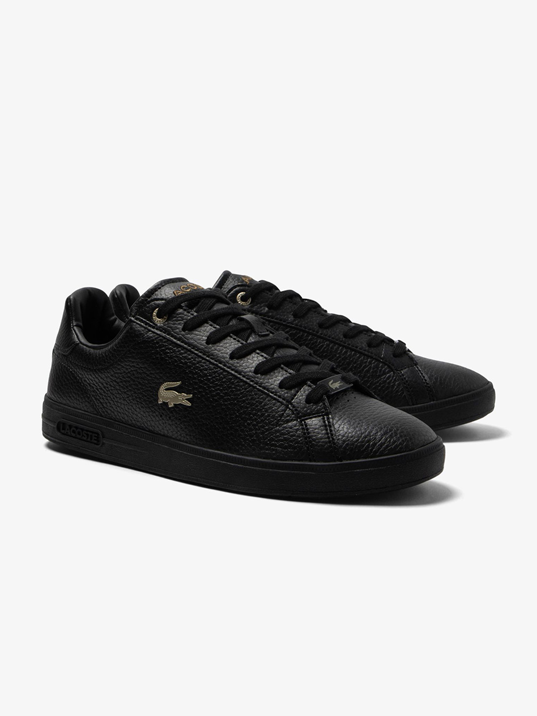 

Lacoste Men Colourblocked Leather Sneakers, Black