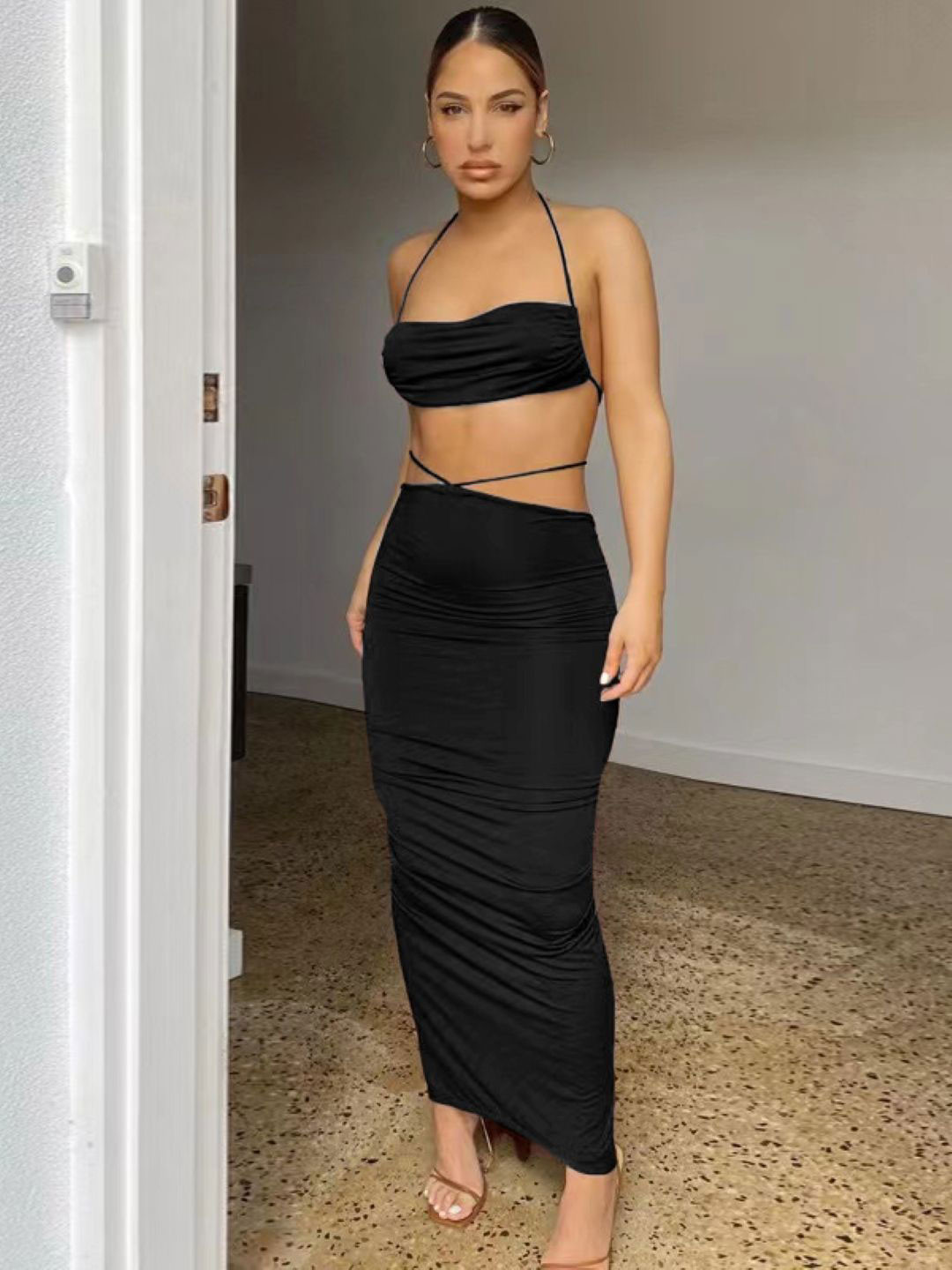 

StyleCast Solid Top with Skirt, Black