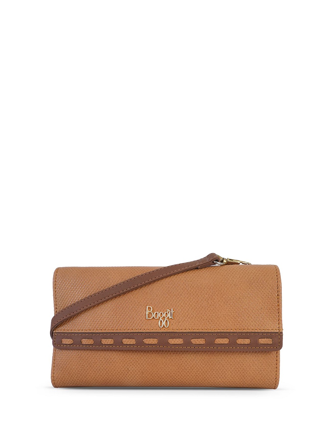 

Baggit Women Textured Two Fold Wallet, Mustard