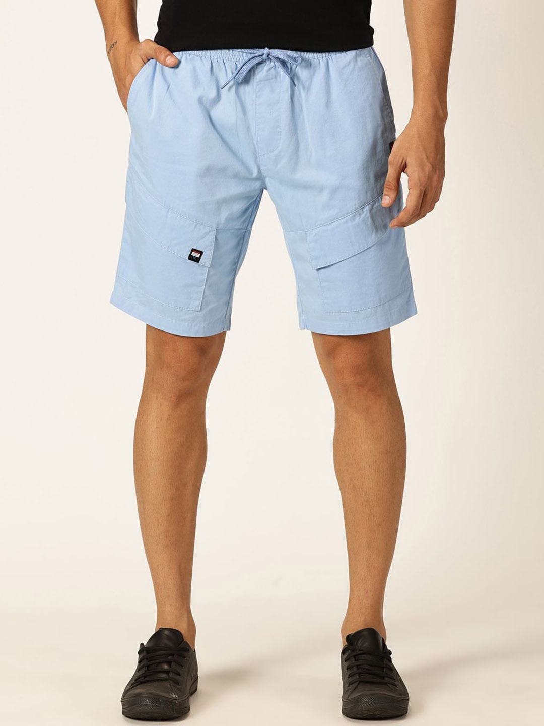 

Thomas Scott Men Mid-Rise Pure Cotton Shorts, Blue