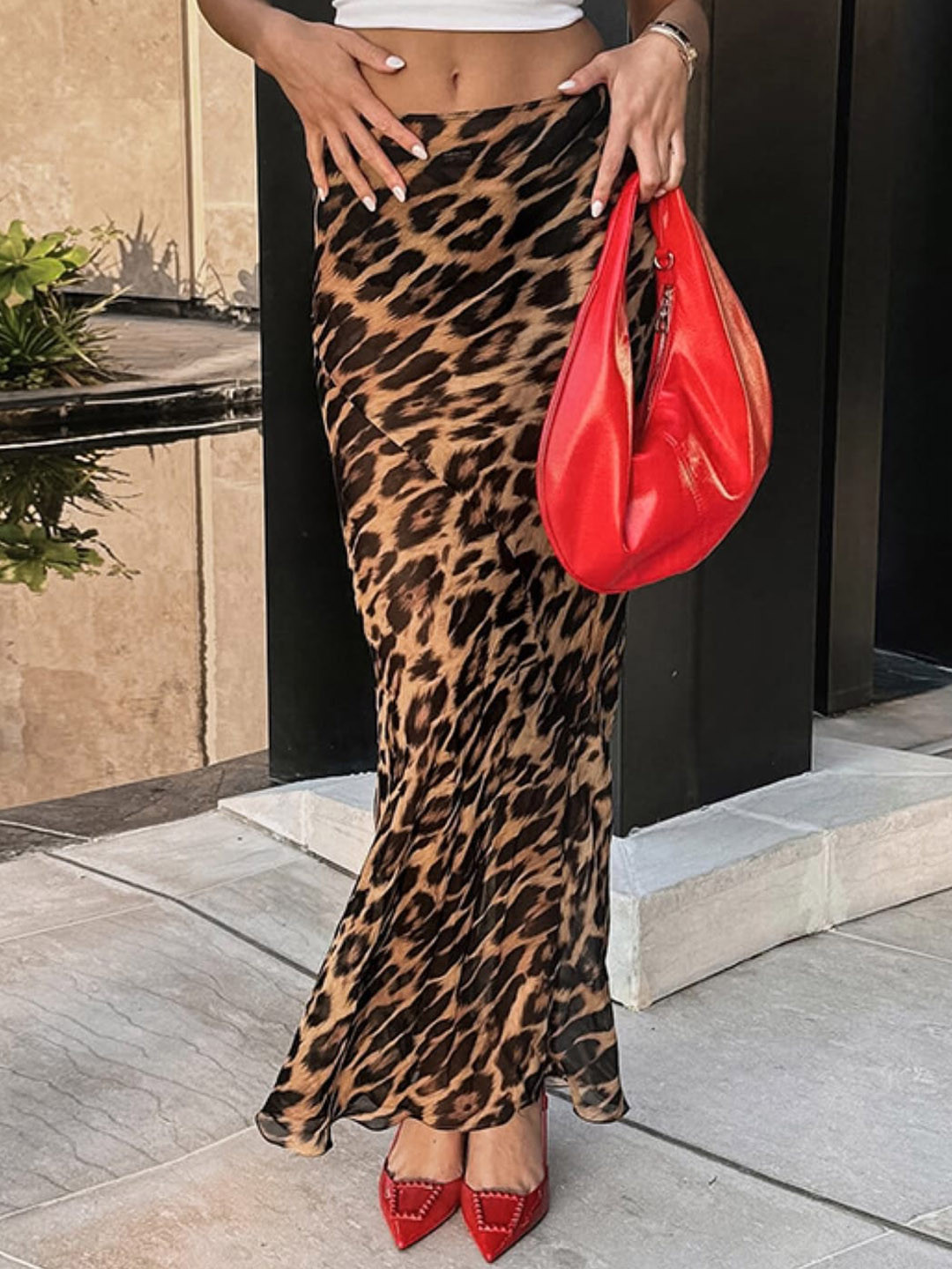 

StyleCast Brown & Black Printed Pencil Maxi Slip-On Skirt