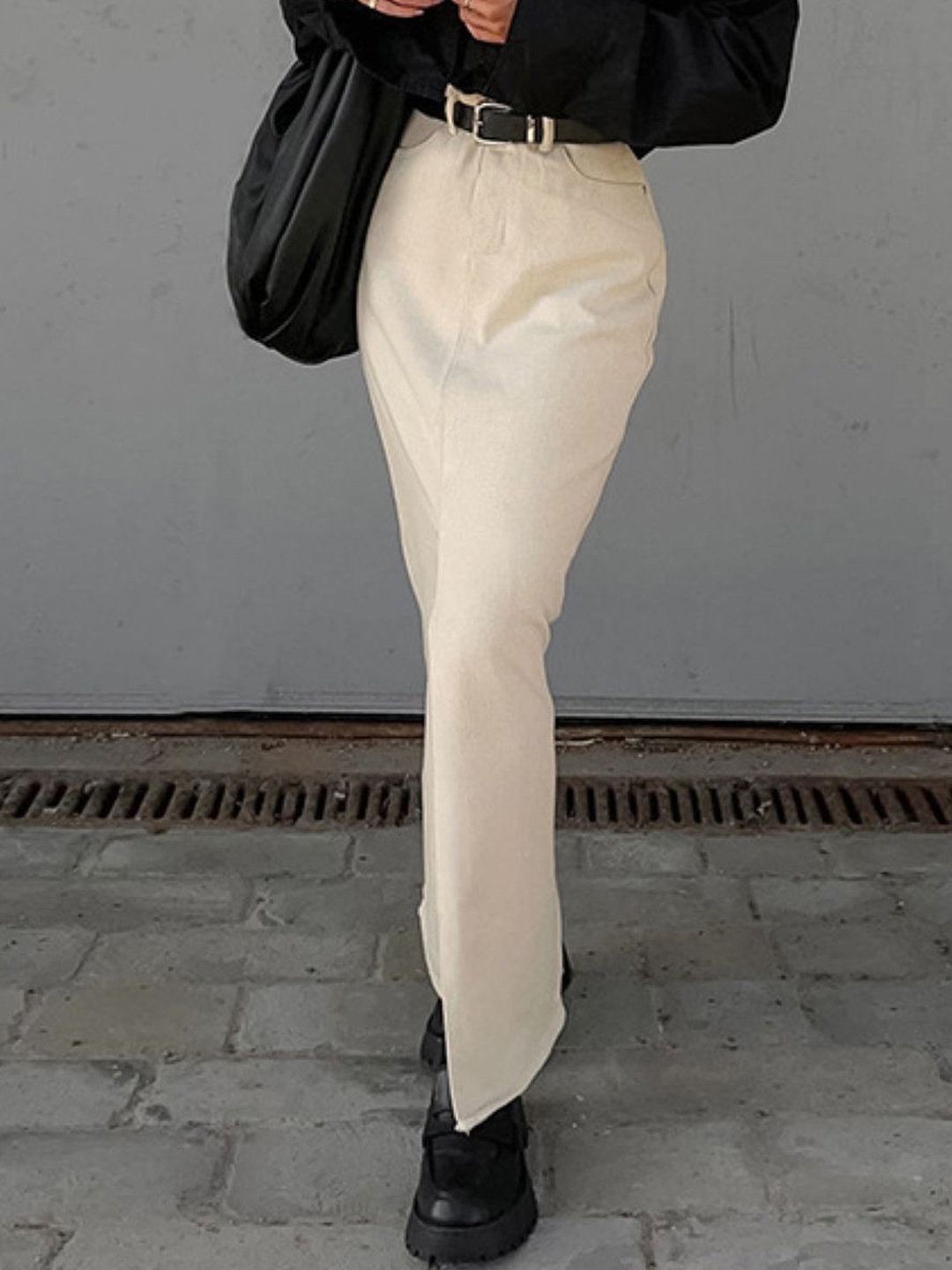 

StyleCast Cream Pure Cotton A-Line Maxi Formal Skirt