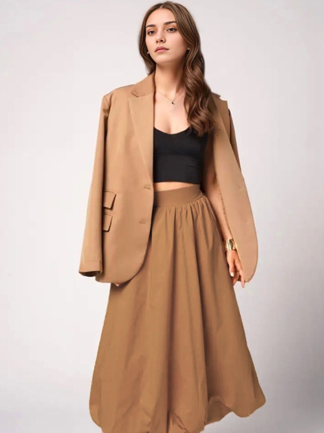 

StyleCast Brown A-Line Midi Skirts