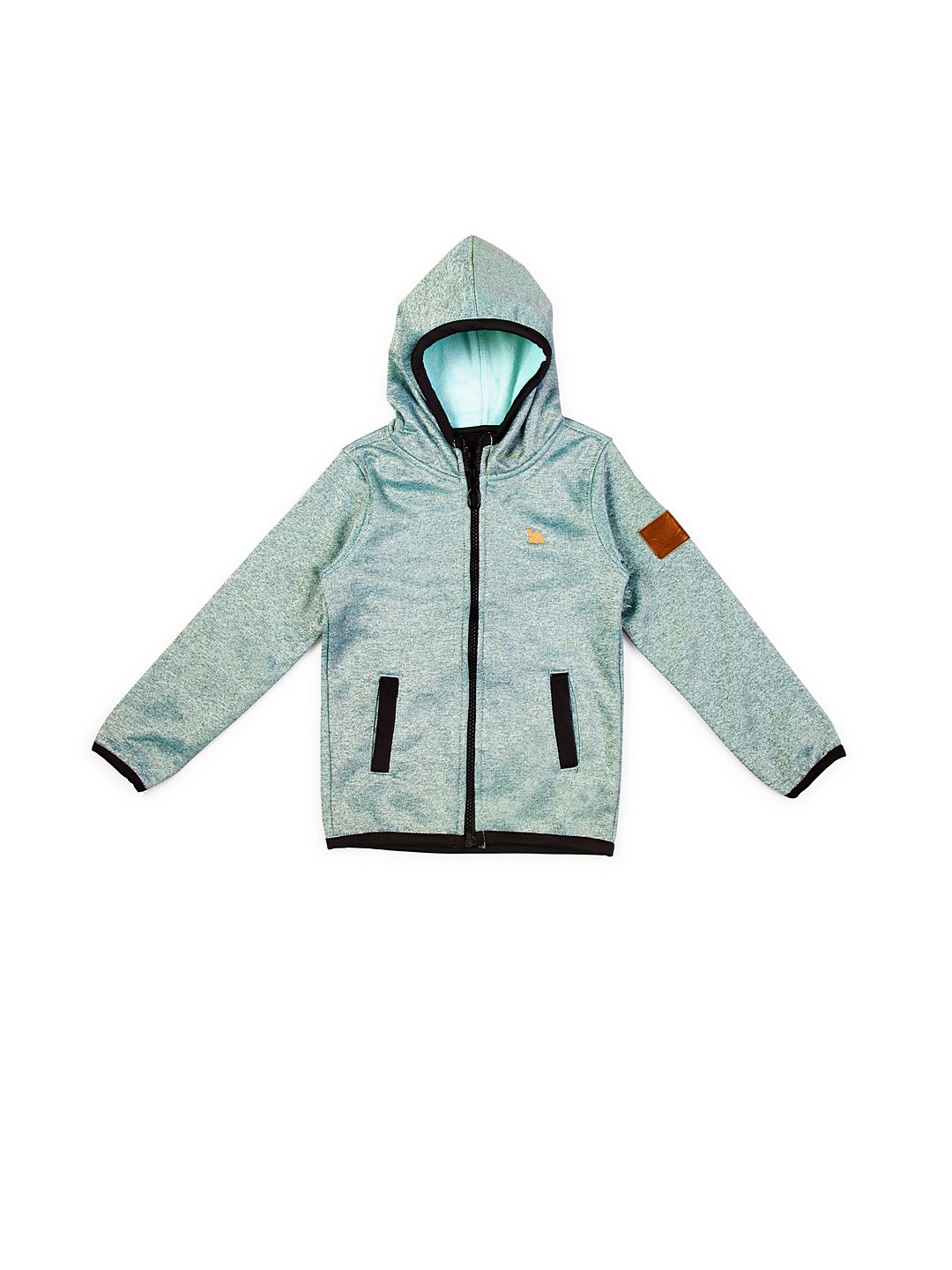 

Yellow Apple Boys Hooded Woollen Front-Open Sweater, Green