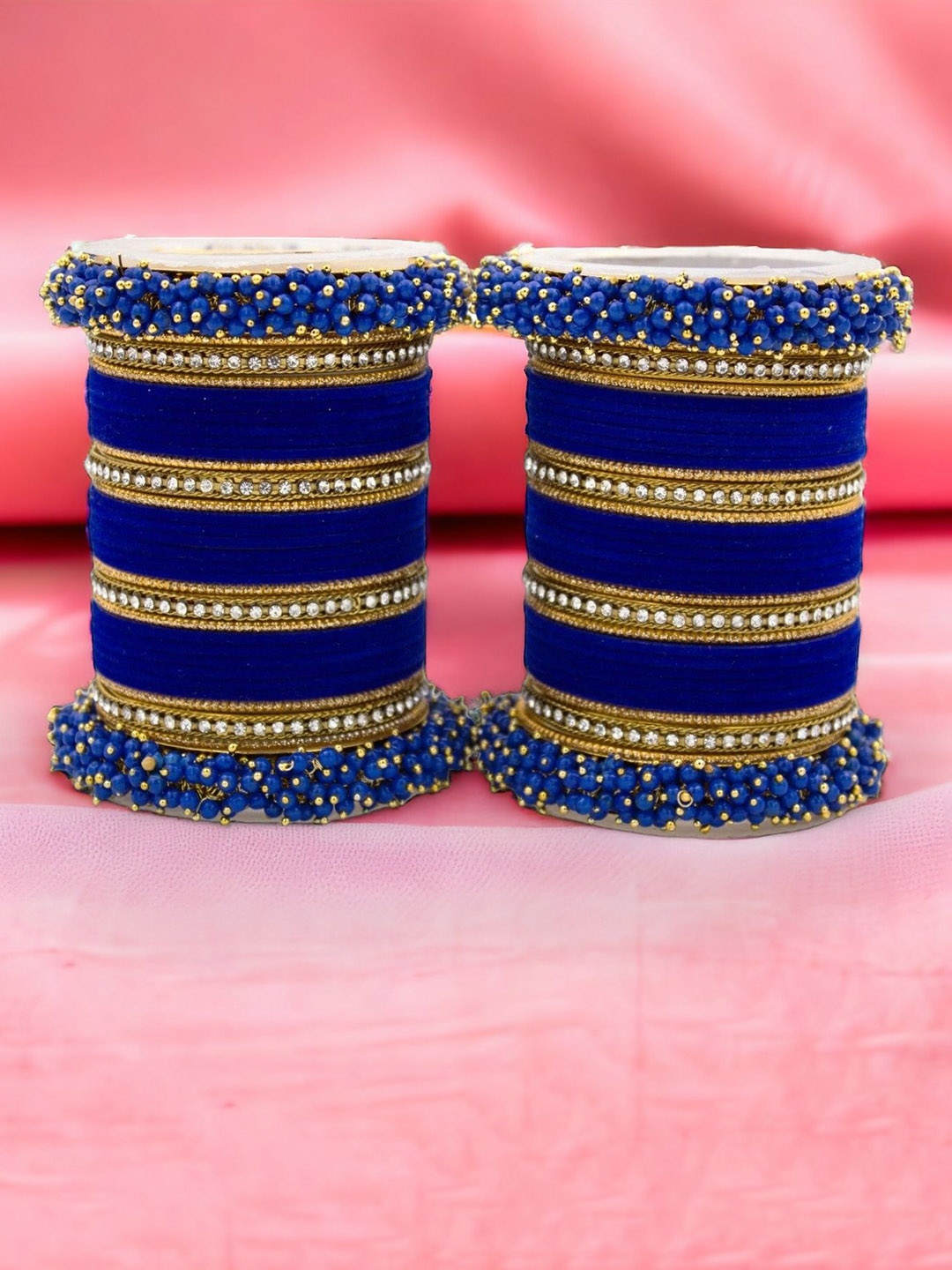 

leshya Set of 64 Brass-Plated Stone-Studded Bangles, Gold