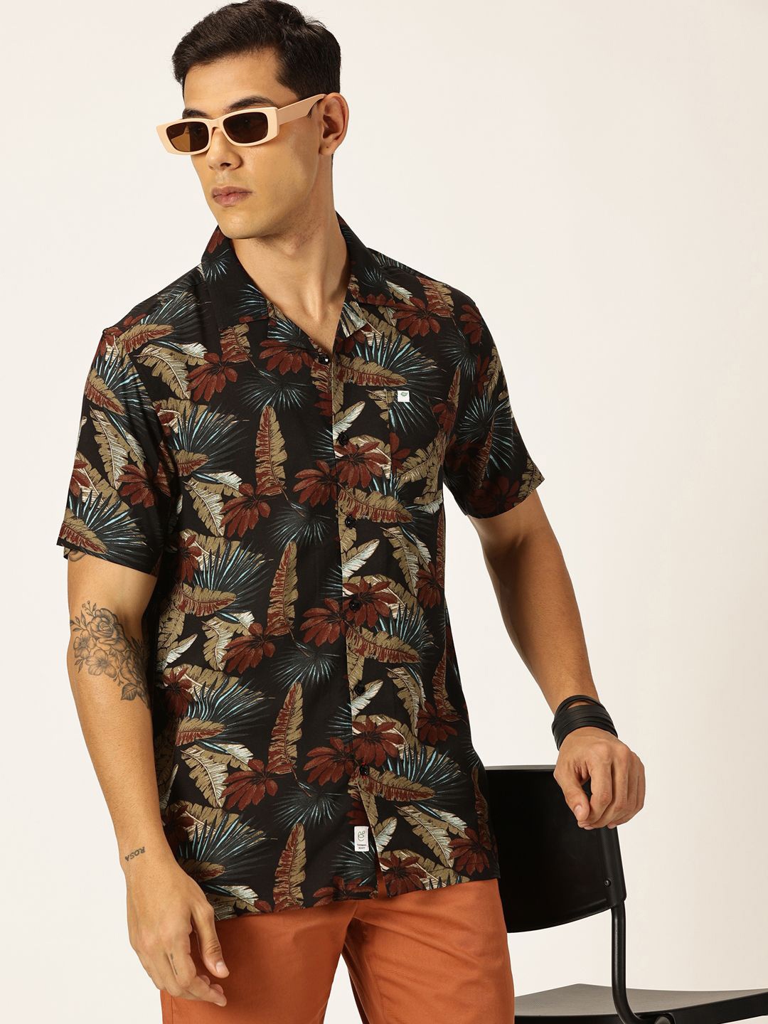 

Thomas Scott Smart Floral Opaque Printed Casual Shirt, Black