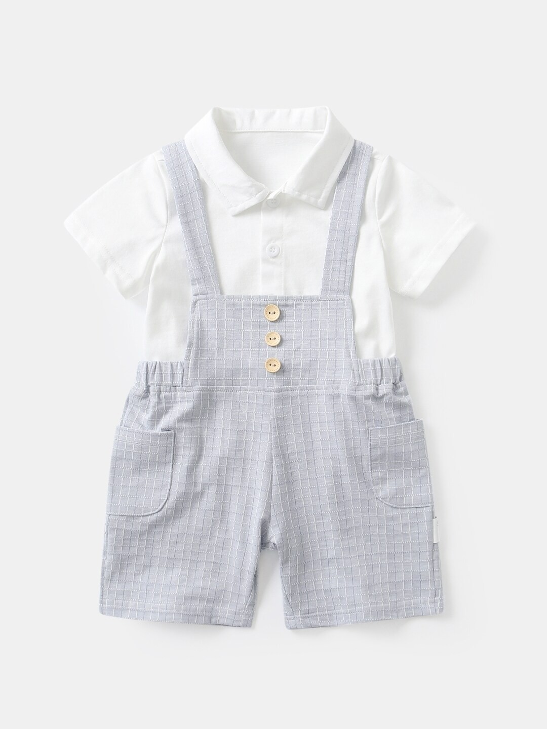 

StyleCast Boys Cotton Dungaree With T-Shirt, Grey