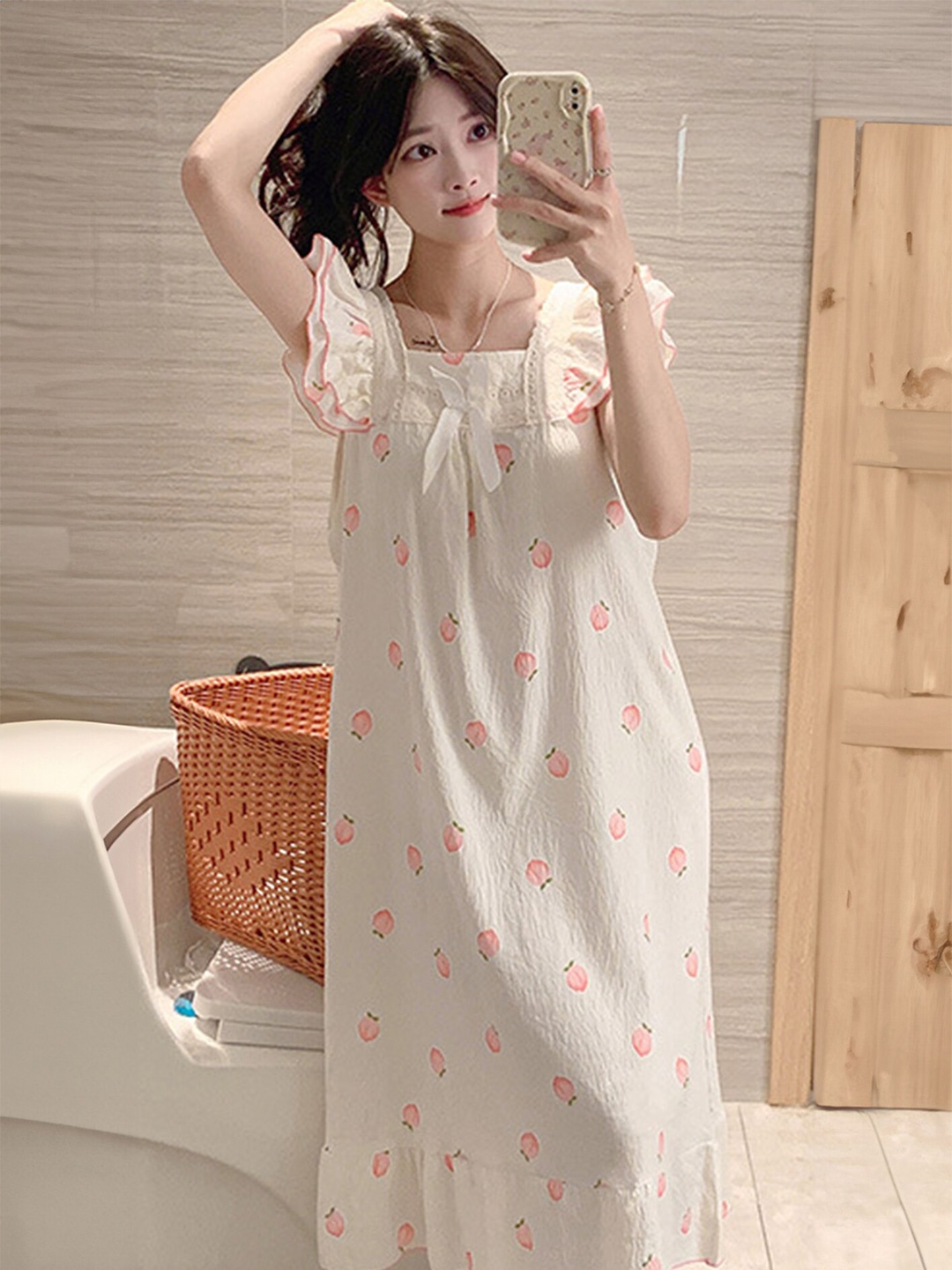 

LULU & SKY Printed Maxi Nightdress, White