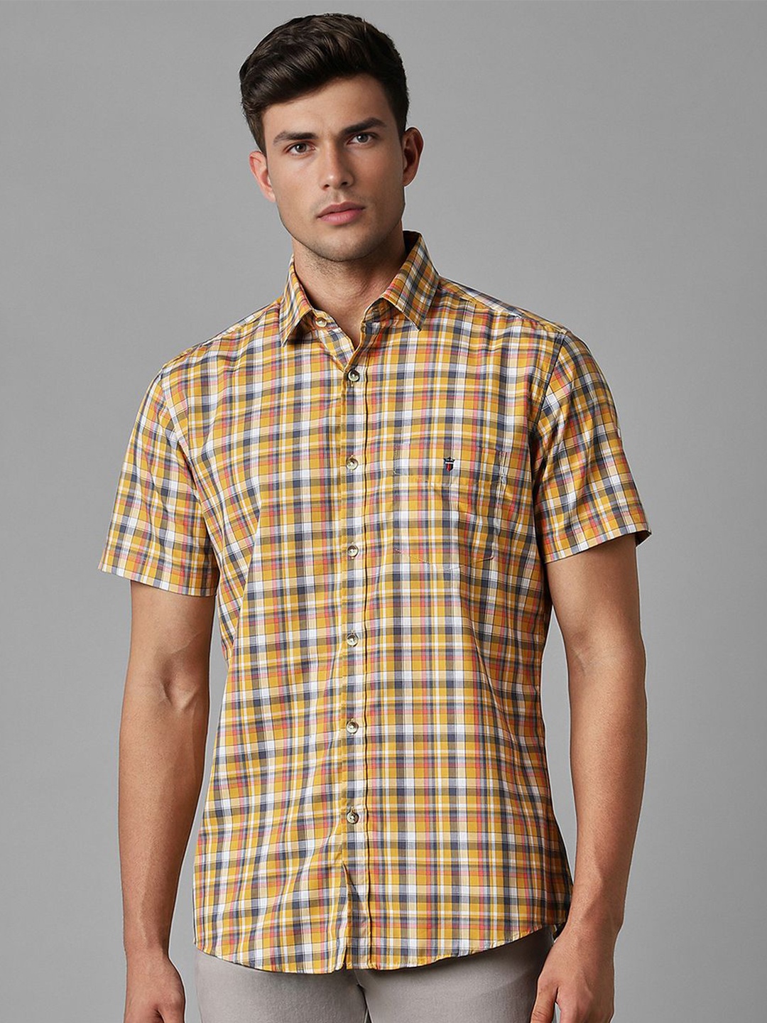 

Louis Philippe Sport Slim Fit Checked Pure Cotton Casual Shirt, Yellow