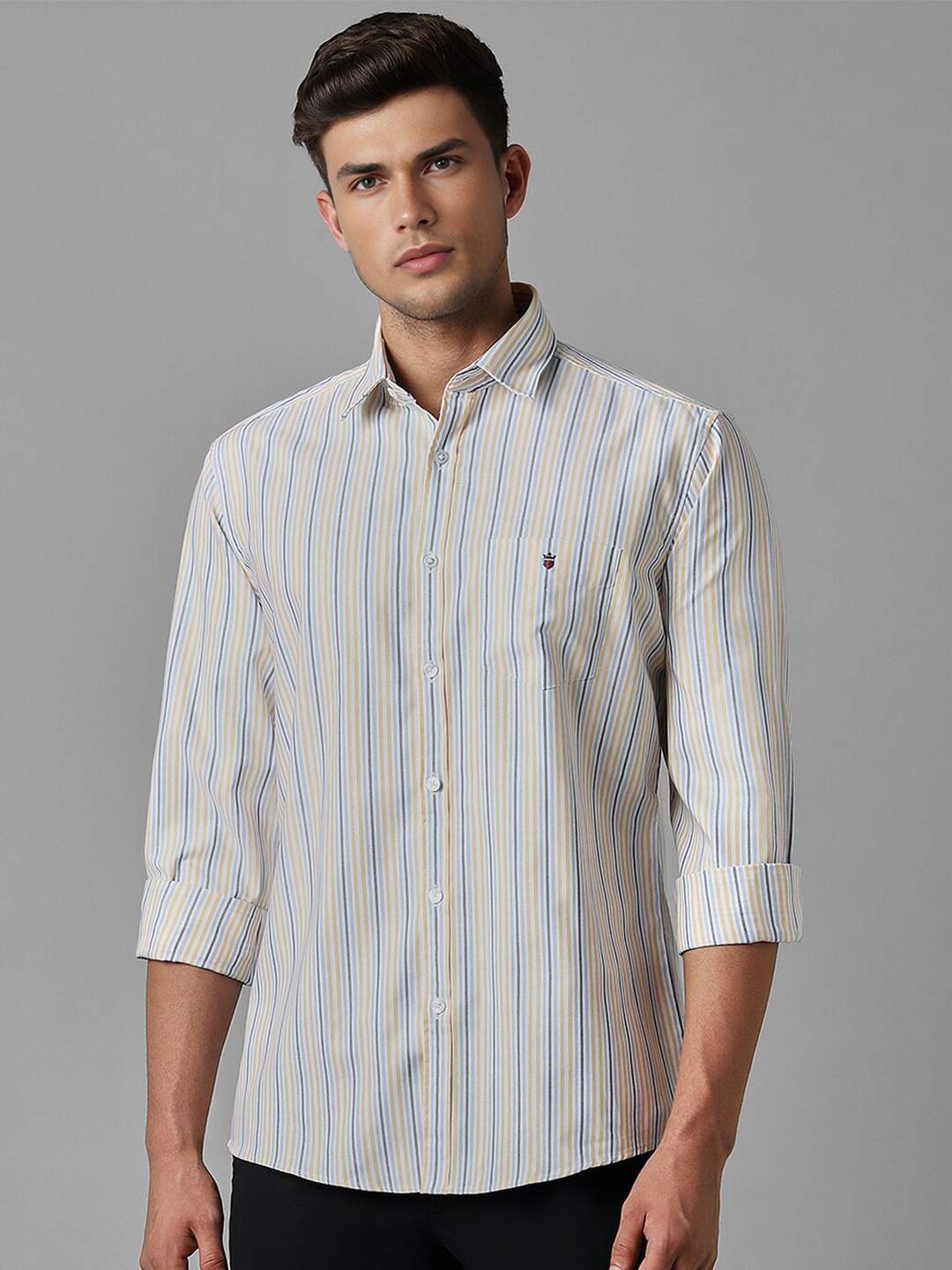 

Louis Philippe Sport Slim Fit Striped Cotton Casual Shirt, White