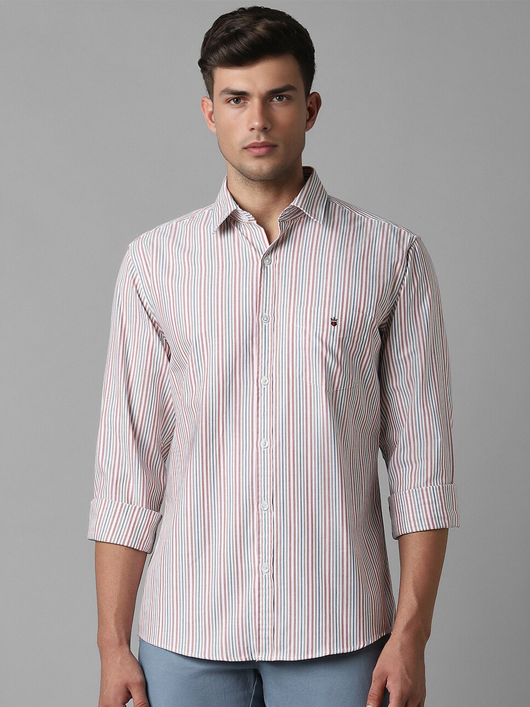 

Louis Philippe Sport Slim Fit Striped Cotton Casual Shirt, White