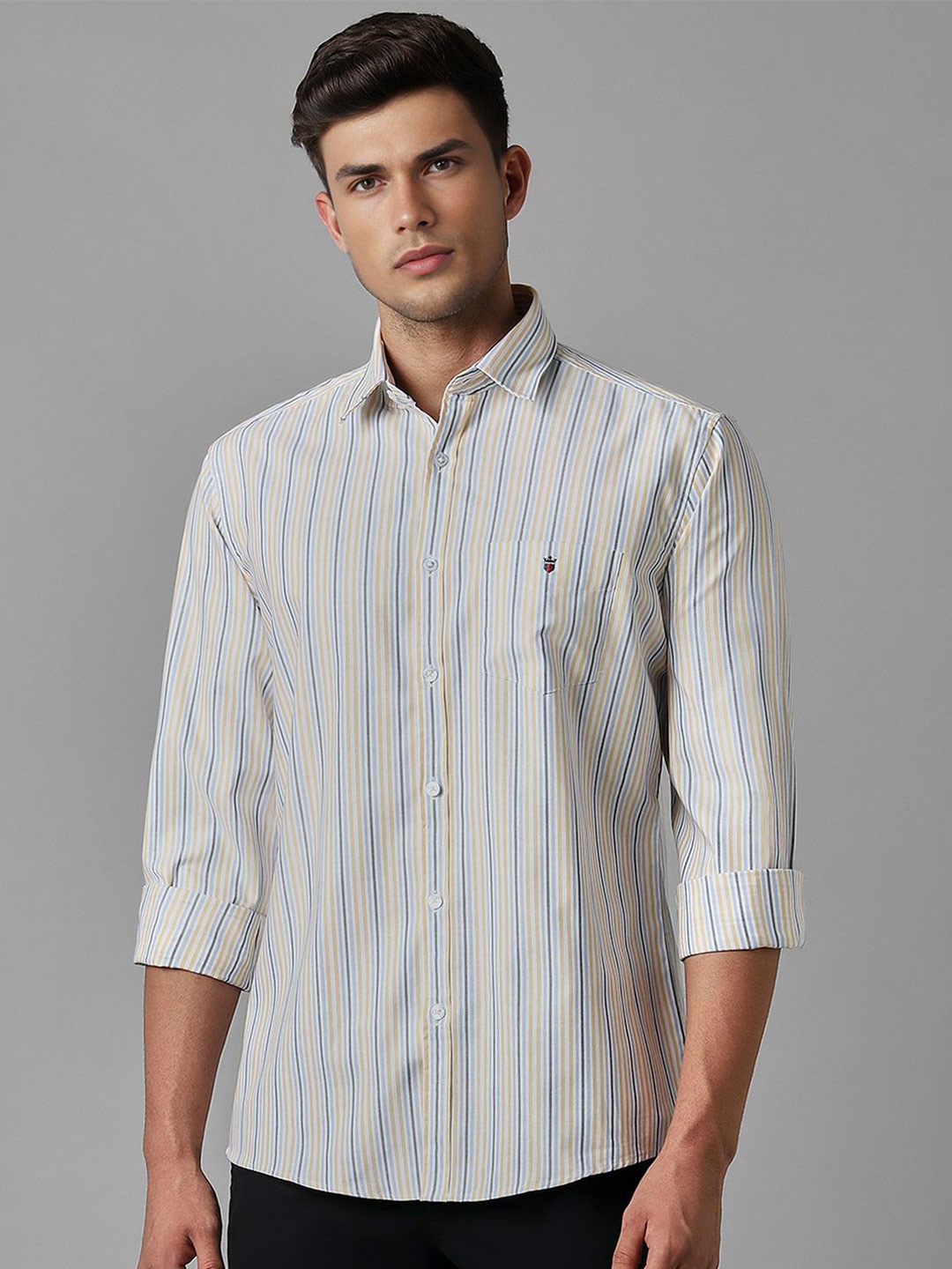 

Louis Philippe Sport Slim Fit Striped Cotton Casual Shirt, White