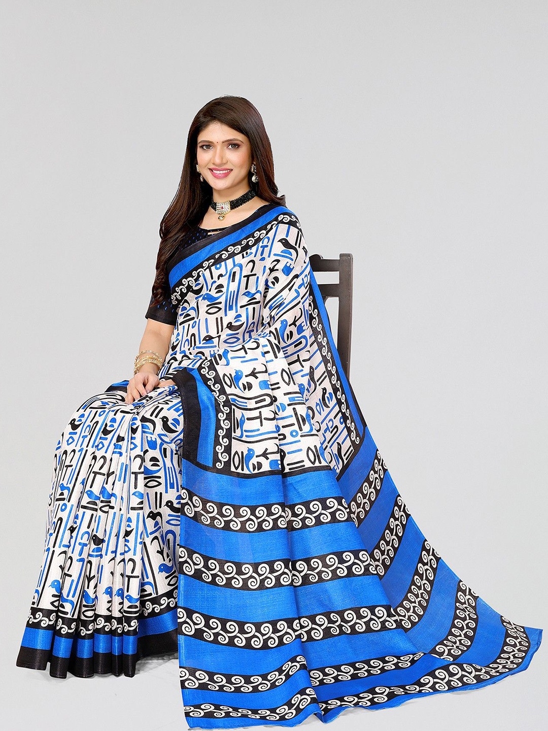 

KALINI Ethnic Motifs Saree, Blue