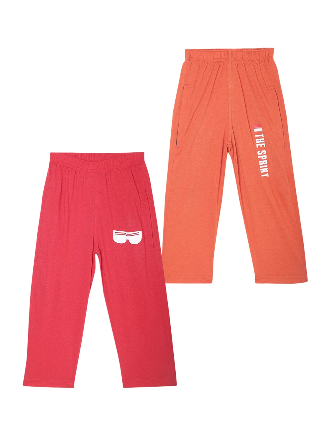 

VIMAL JONNEY Kids Pack Of 2 Printed Mid Rise Track Pants, Pink