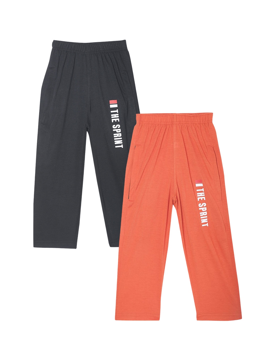 

VIMAL JONNEY Kids Pack Of 2 Printed Mid Rise Track Pants, Orange