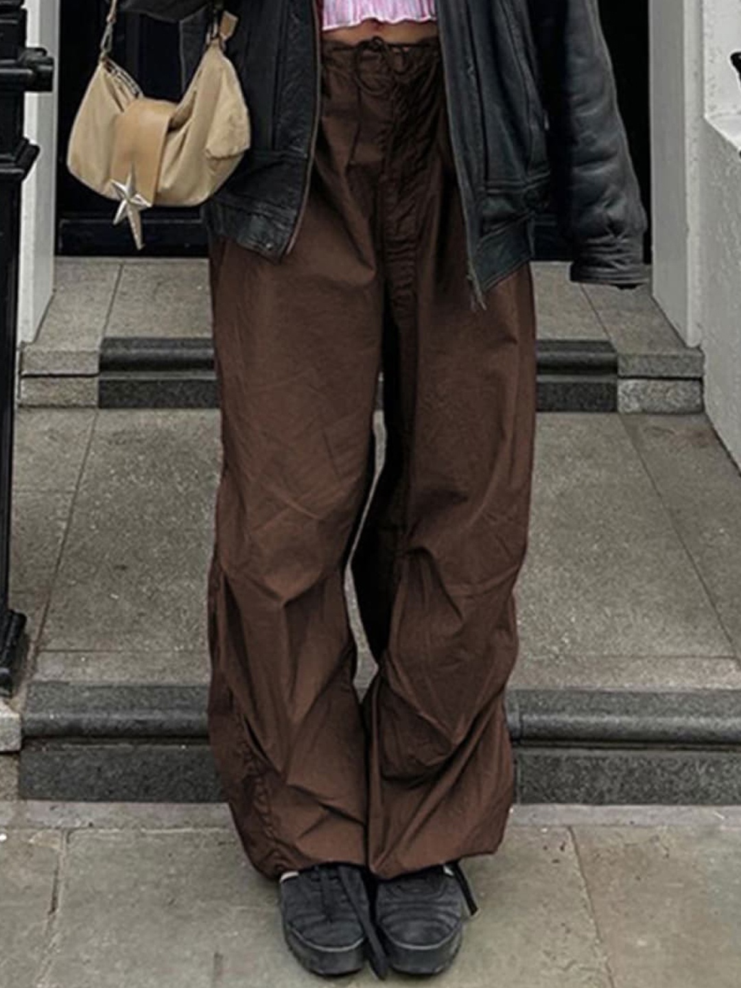 

Stylecast X KPOP Women Comfort Loose Fit Trousers, Brown