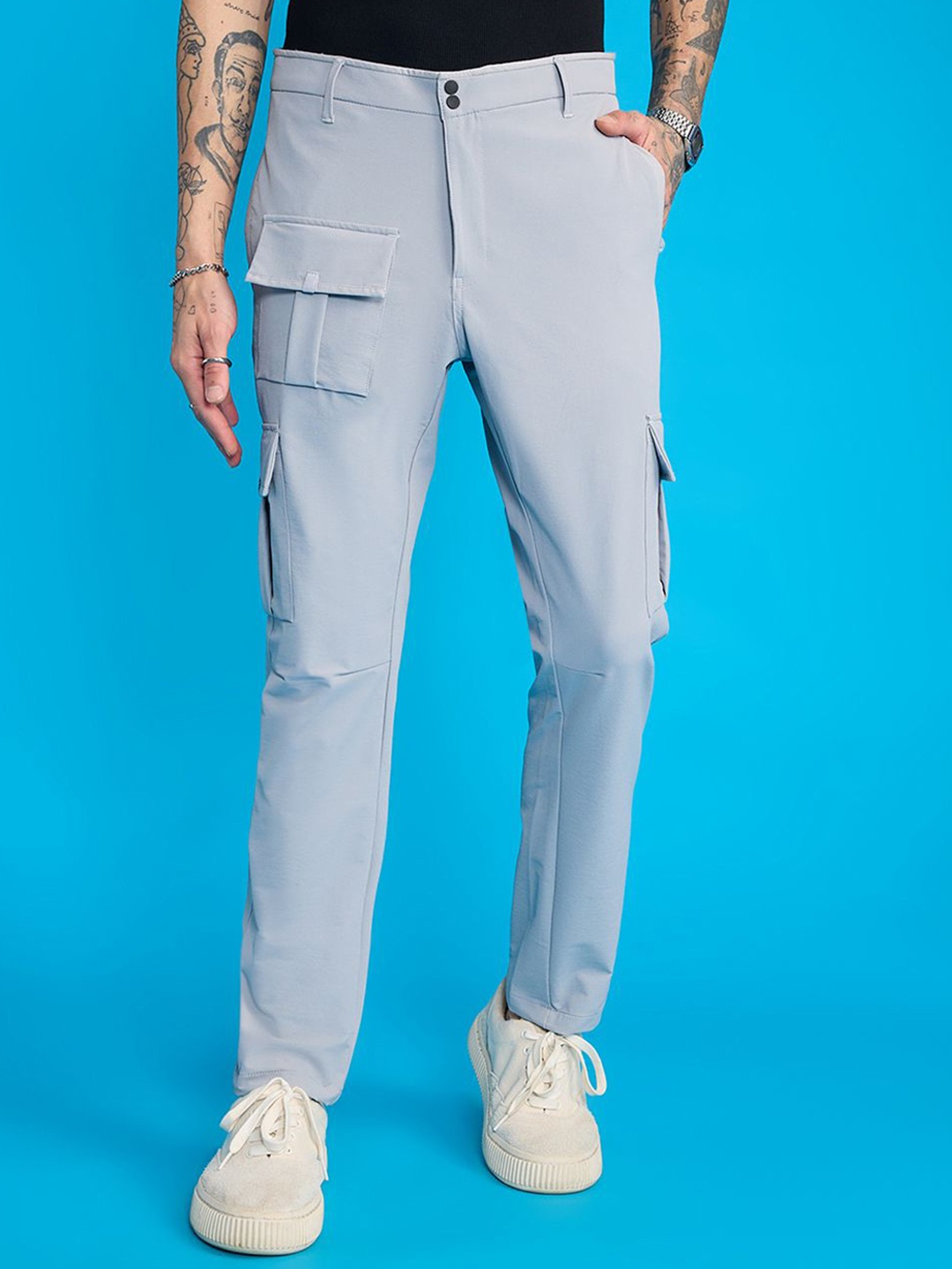 

FREAKINS Men Grey Slim Fit High-Rise Clean Look Coloured Stretchable Jeans
