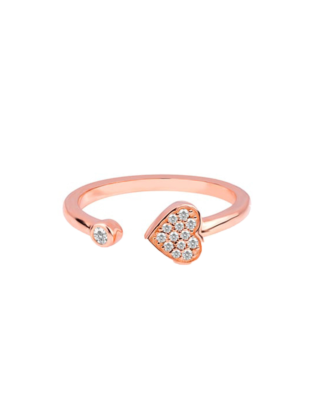 

Nistra The Love Sterling Silver Rhodium-Plated Cubic Zirconia Studded Toe Rings, Rose gold