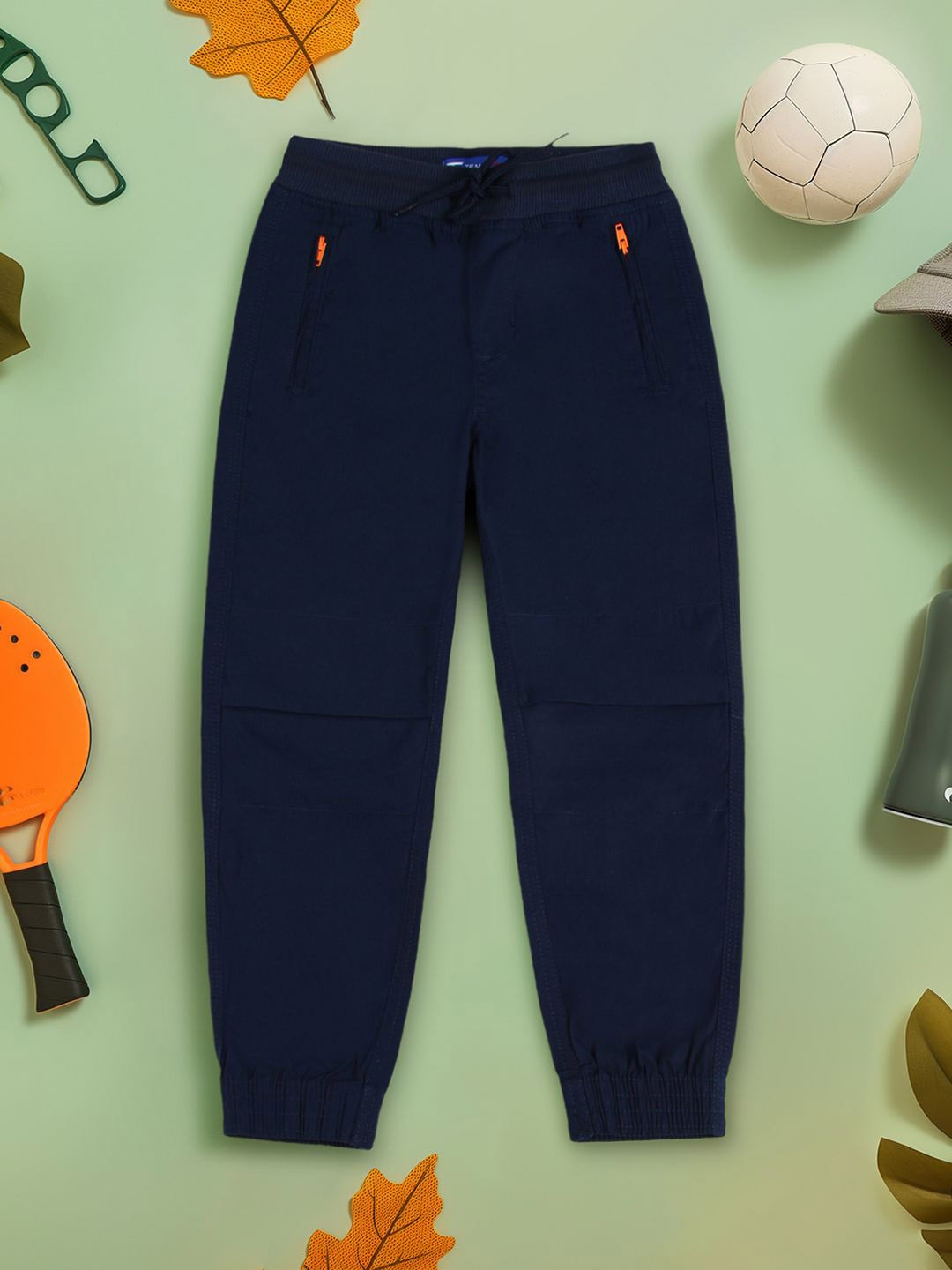 

INCLUD Boys Mid Rise Cuffed Joggers, Navy blue