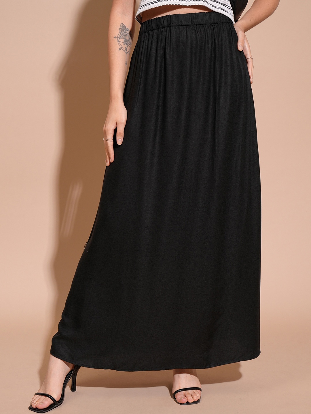 

Tokyo Talkies Flared Maxi Skirt, Black