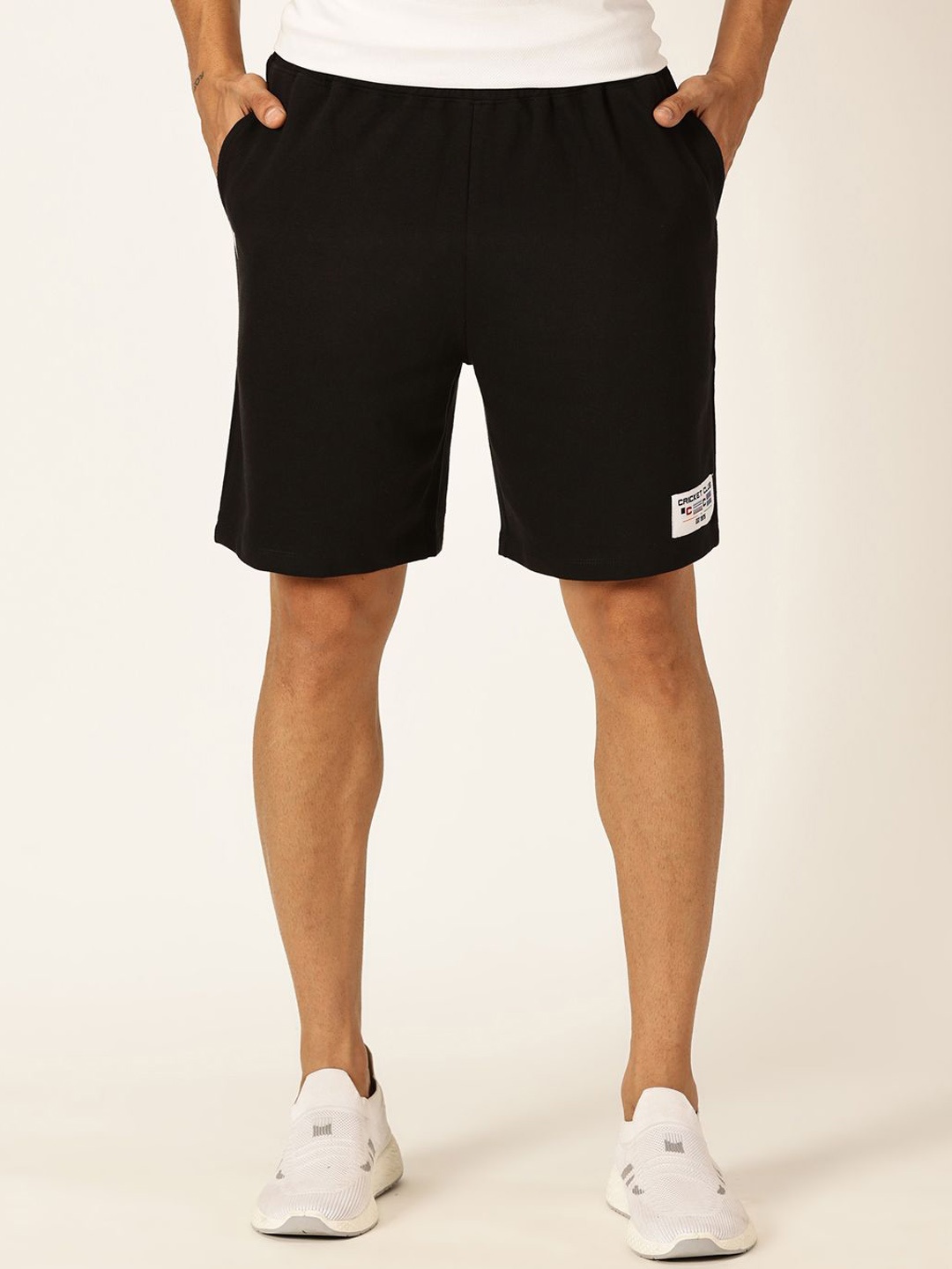 Thomas Scott Men Mid-Rise Sports Shorts, Black