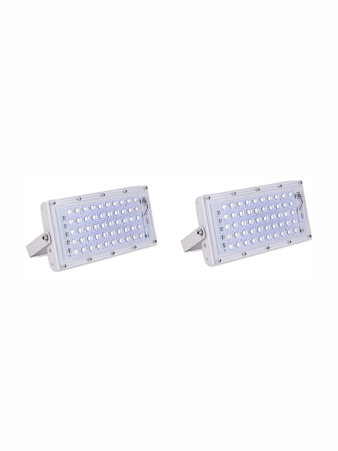 

SPARK WORLD 2Pc White Metal Square Shaped Outdoor Lamps