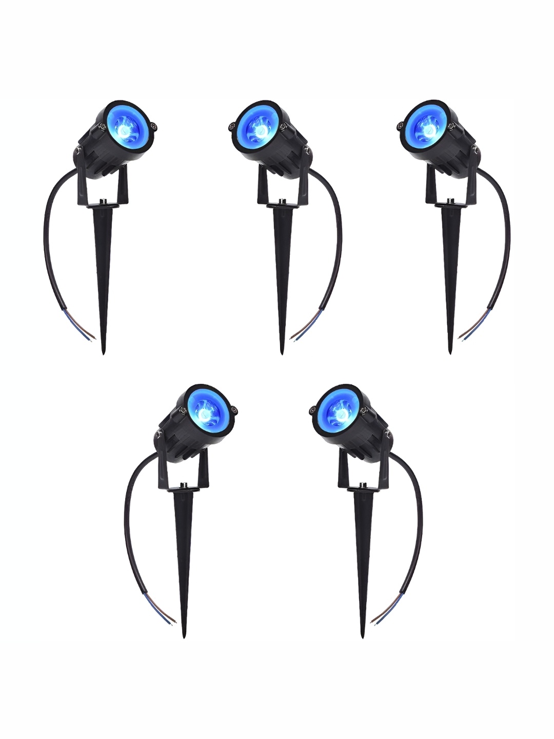 

SPARK WORLD Blue & Black 5 Pieces Abstract Shaped Aluminum Outdoor Lamps