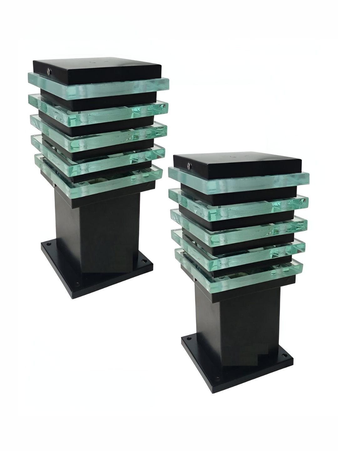 

SPARK WORLD Black & Green 2 Pieces Textured Outdoor Lamps