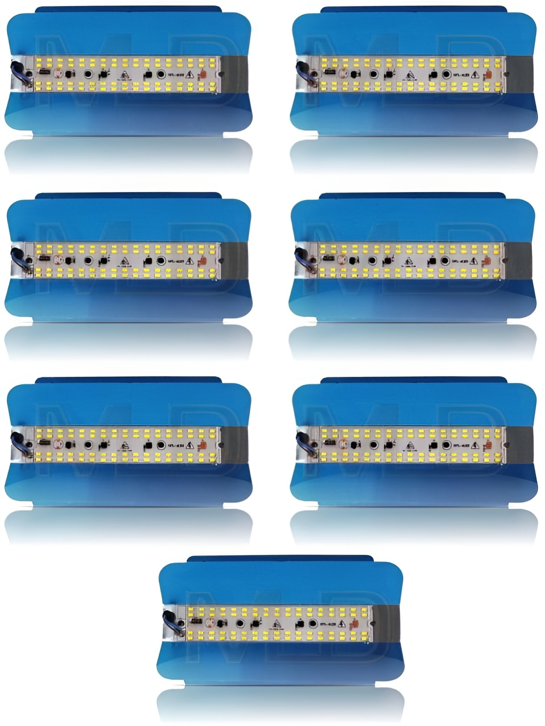 

SPARK WORLD 7-Pcs White Aluminum Outdoor Lamps, Blue
