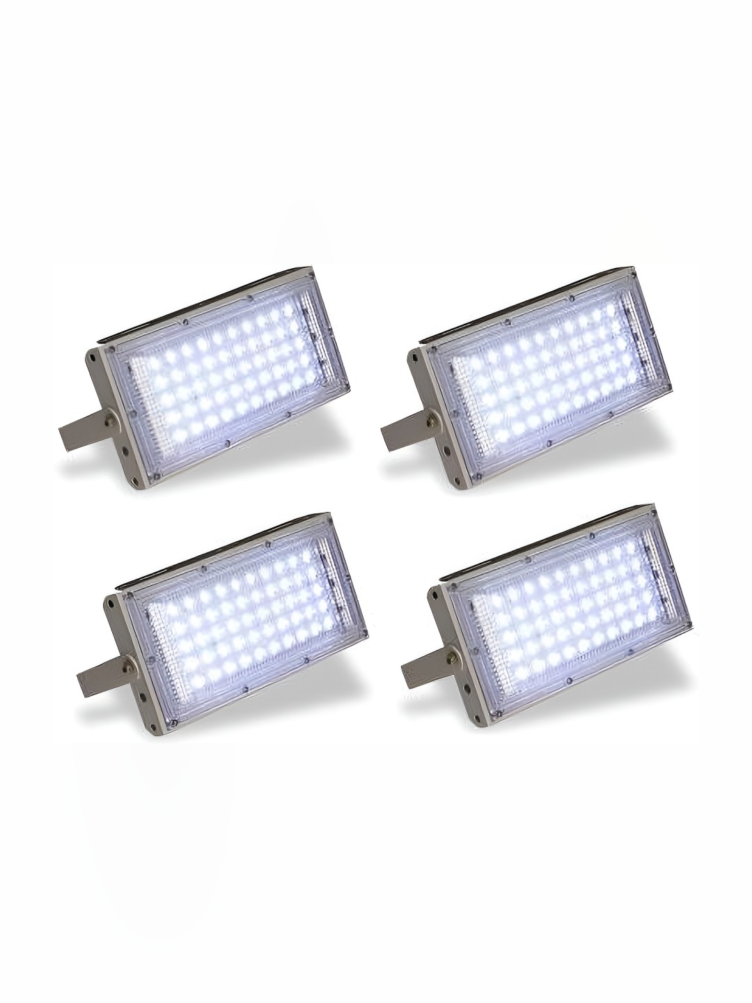 

SPARK WORLD 4 Pcs White Metal Textured Outdoor Lamps