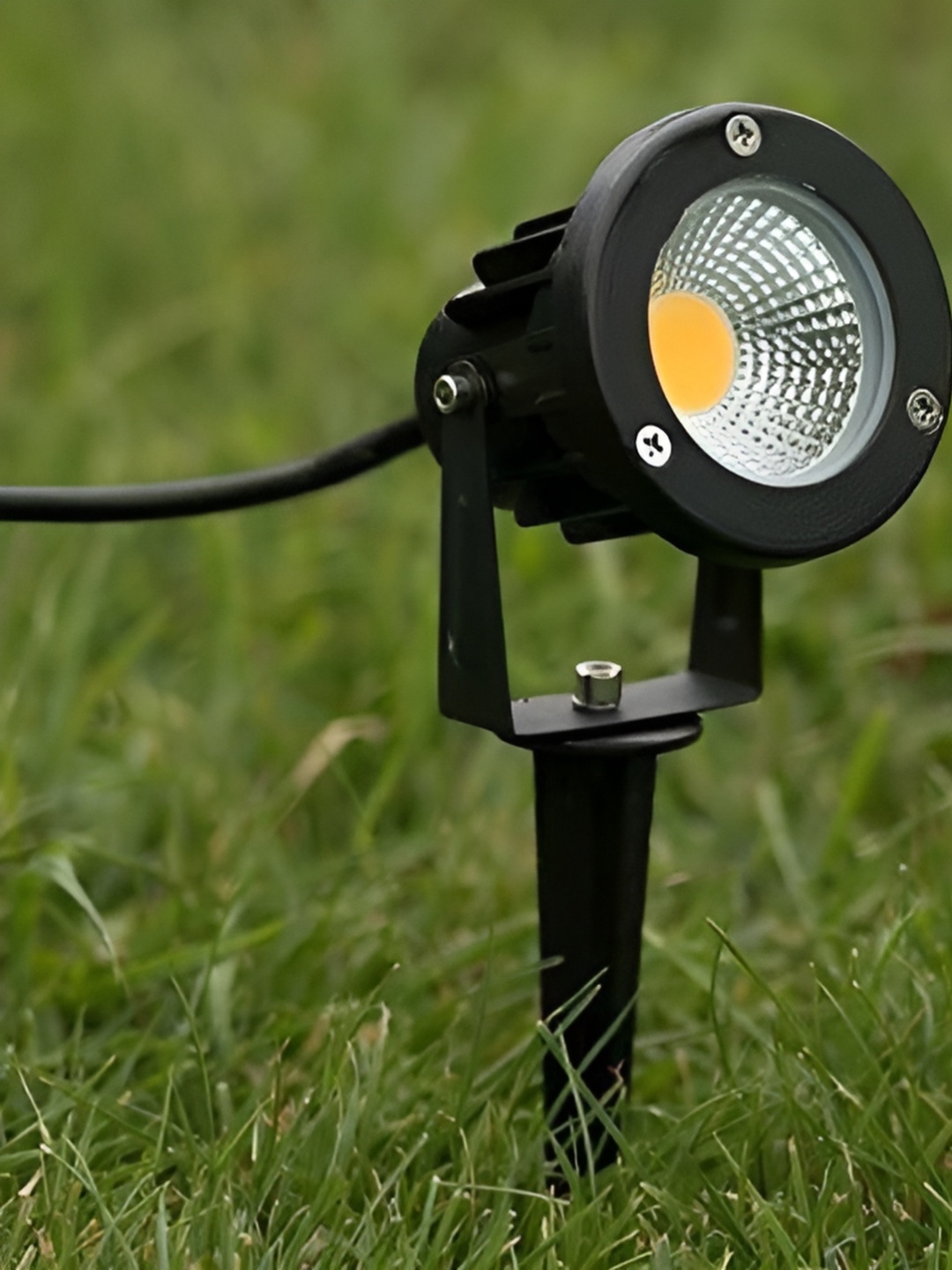 

SPARK WORLD Black & Yellow Textured Acrylic Outdoor Lamp