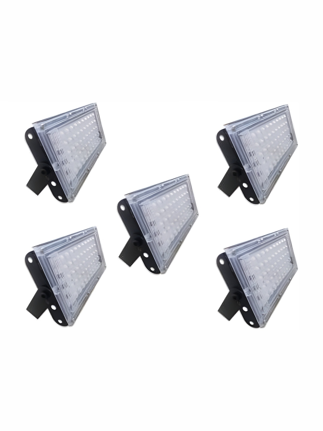 SPARK WORLD 5Pc White Metal Square Shaped Outdoor Lamps