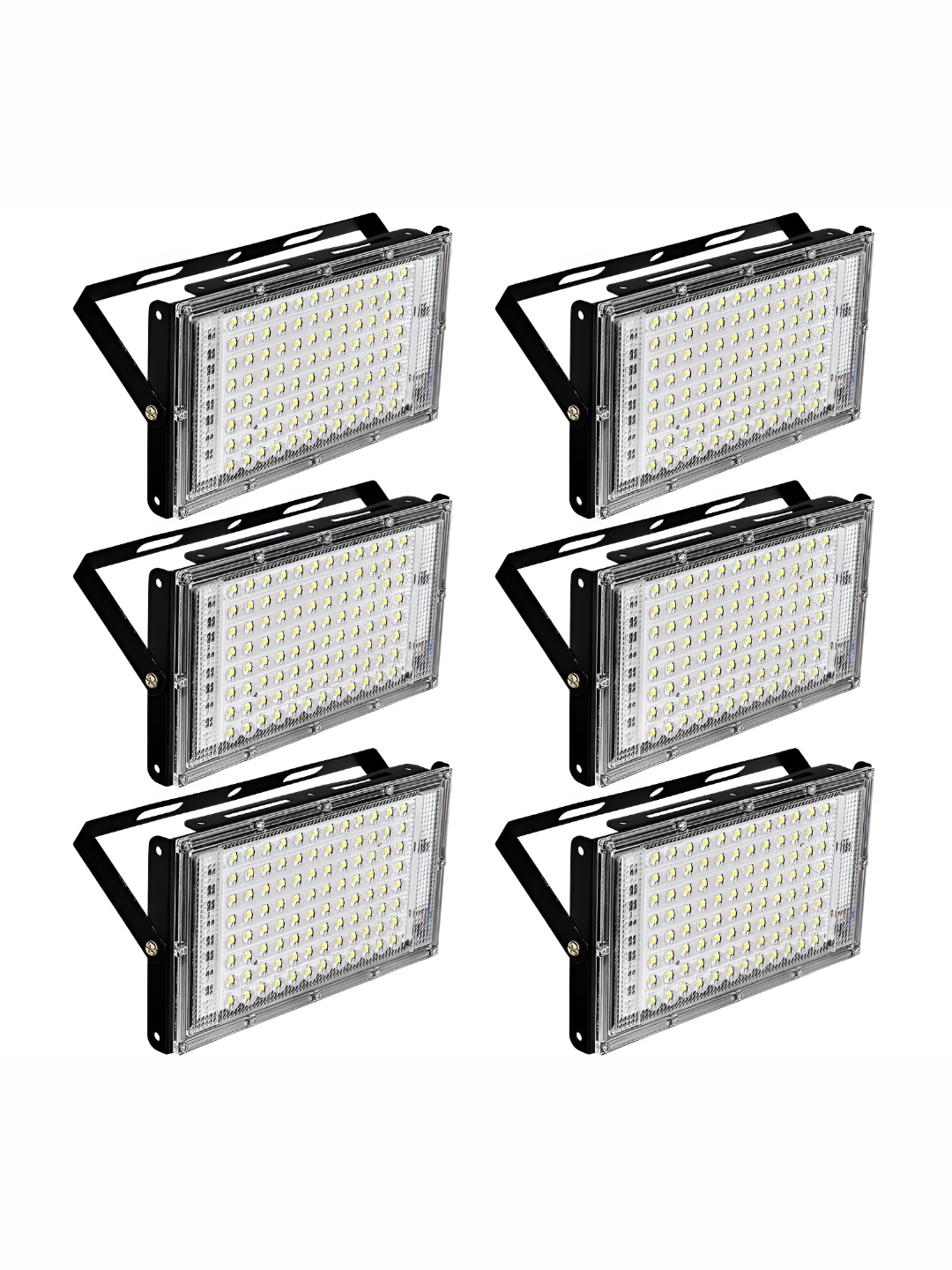 SPARK WORLD White & Black 6 Pieces Square Shaped Outdoor Lamps