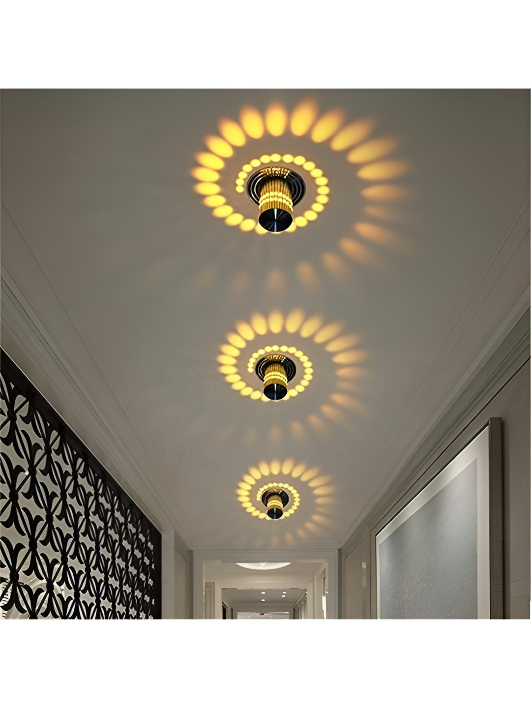 

SPARK WORLD Silver Toned Cylinder Decorative Ceiling Lamp