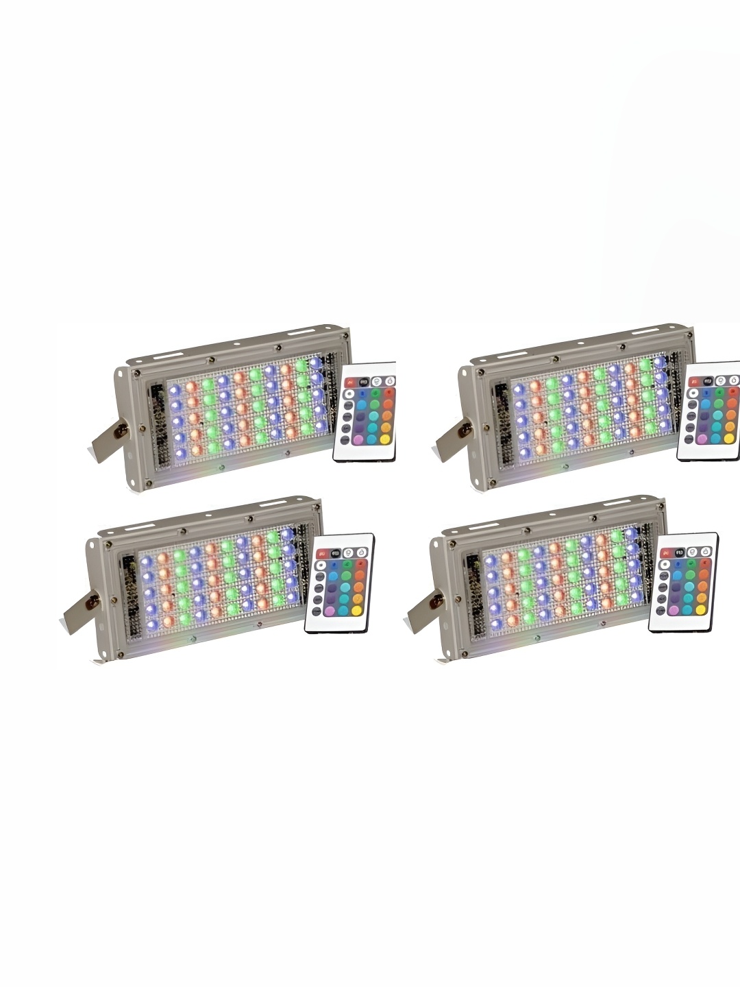 SPARK WORLD 4Pcs Green & Blue Square Shaped Outdoor Lamps, Red