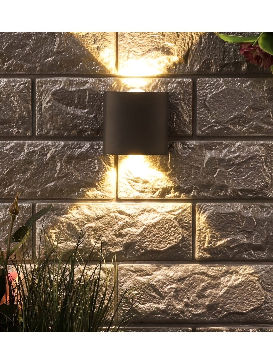 

SPARK WORLD Yellow & Black 2 Pieces Metal Textured Outdoor Lamps