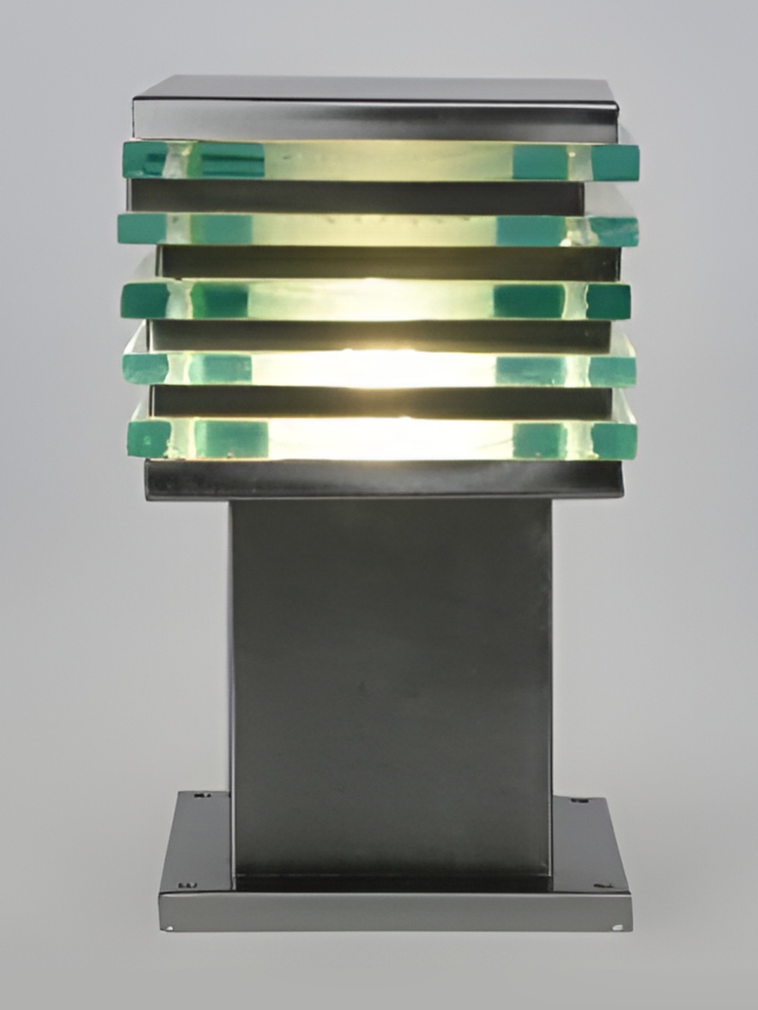 

SPARK WORLD Black & White Textured Square Shape Outdoor Lamps
