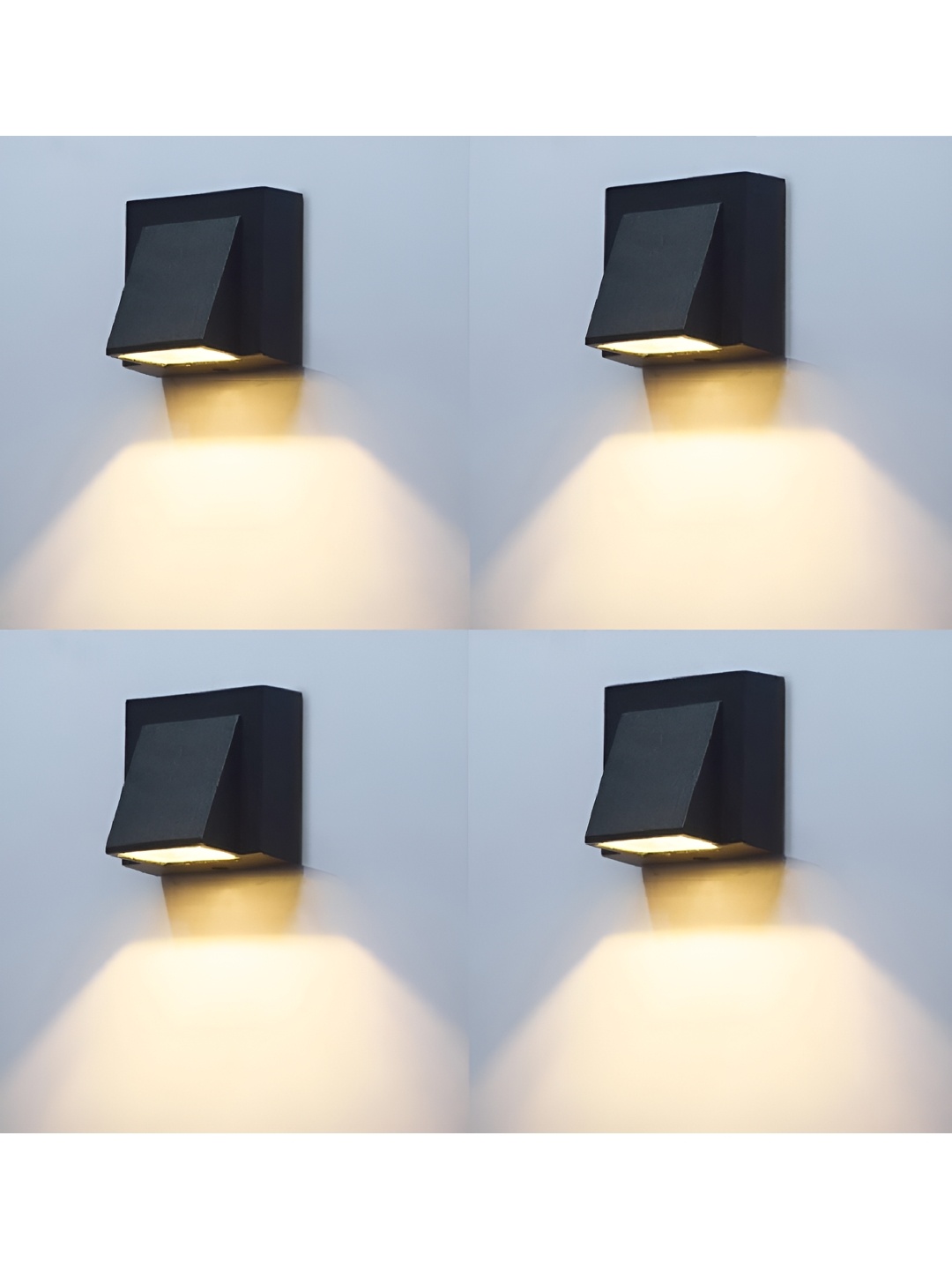 

SPARK WORLD Black & Yellow 4 Pcs Abstract Shaped Self Assembly Outdoor Lamp