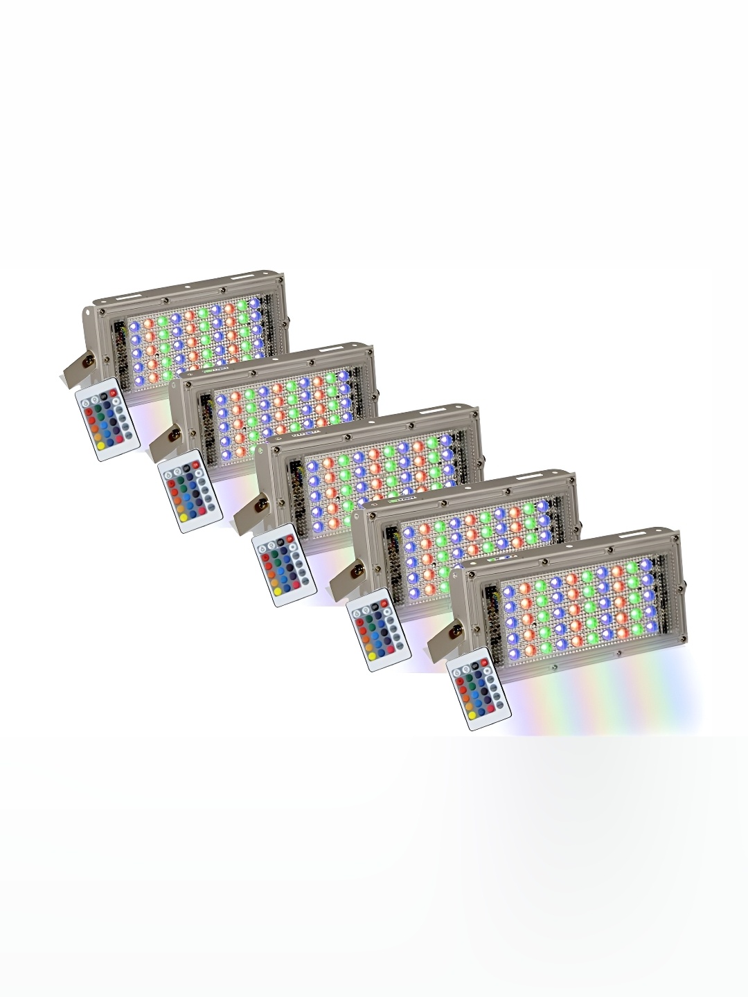 

SPARK WORLD Red & Blue 5-Pcs Textured Remote Control Outdoor Lamps