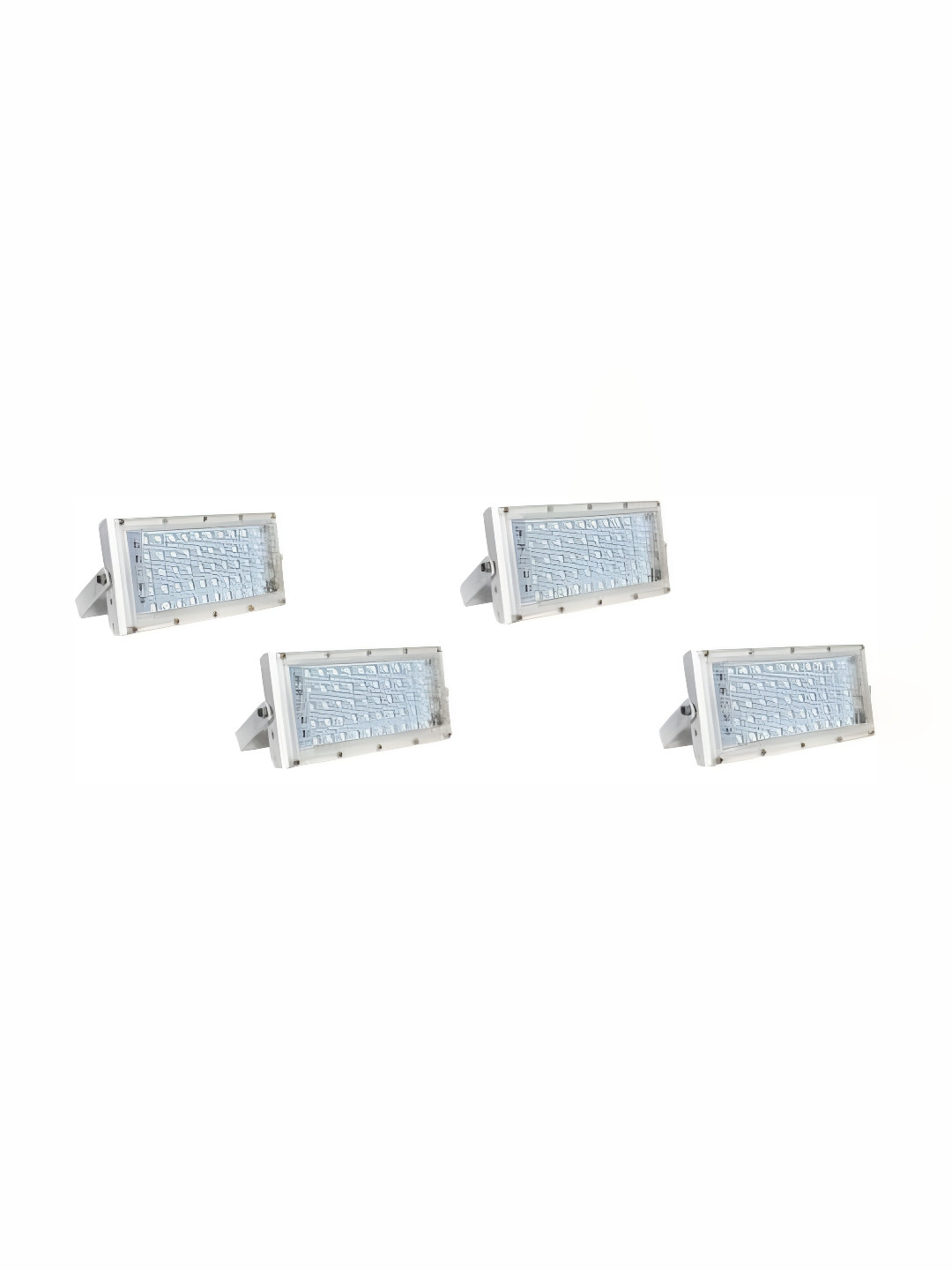 

SPARK WORLD 4Pc White Metal Square Shaped Outdoor Lamps